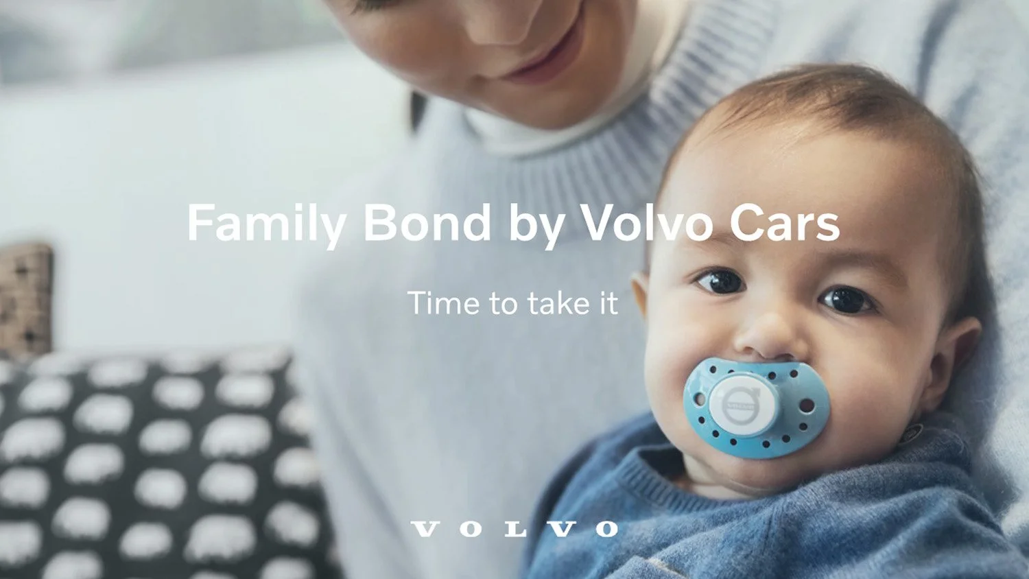 A mother and baby photographed for Volvo's Family Bond campaign