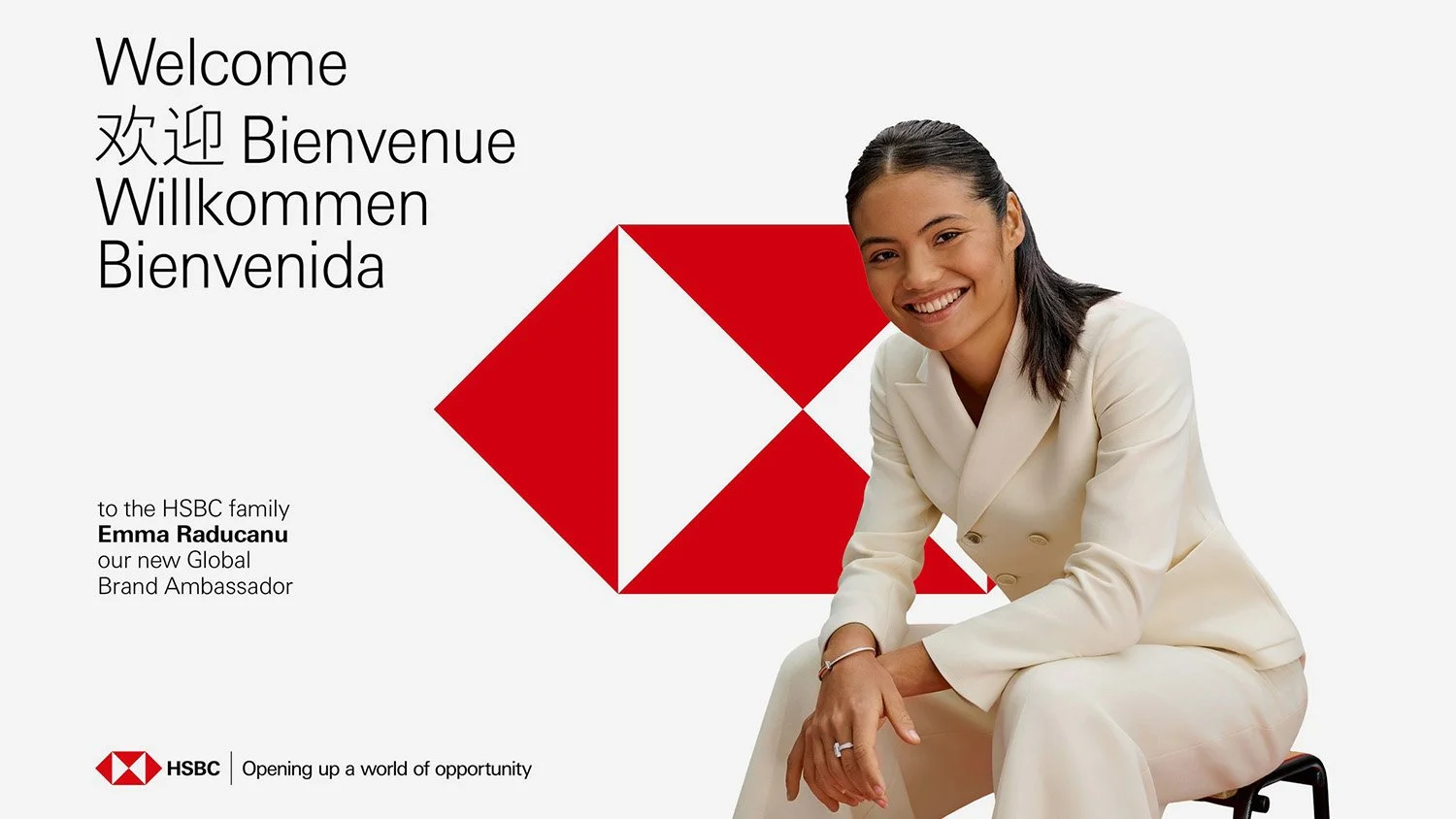 HSBC advertisement featuring their new brand ambassador, tennis player Emma Raducanu