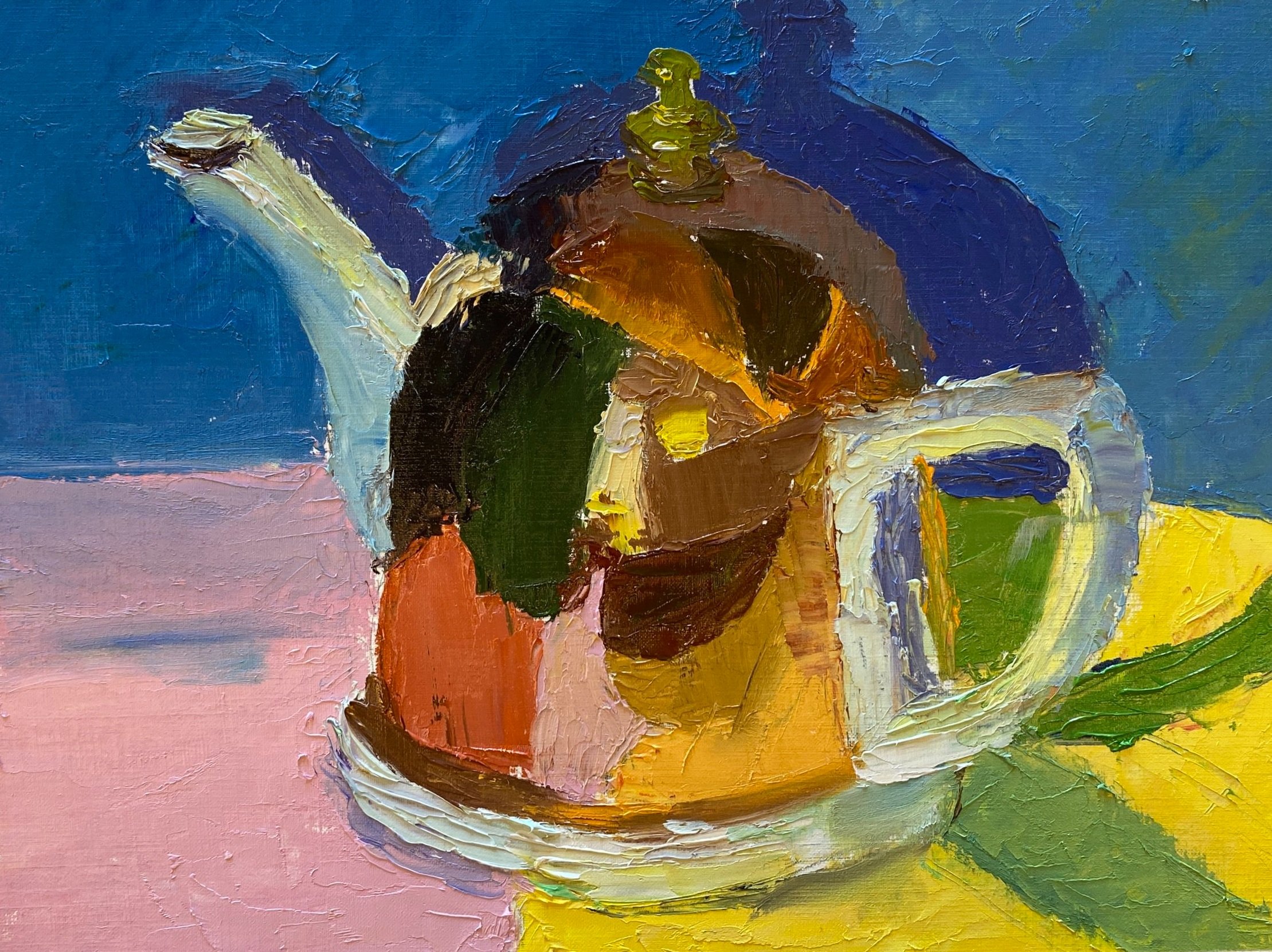 Shiny Object Study, 2024, 9x12 inches, oil on canvas paper