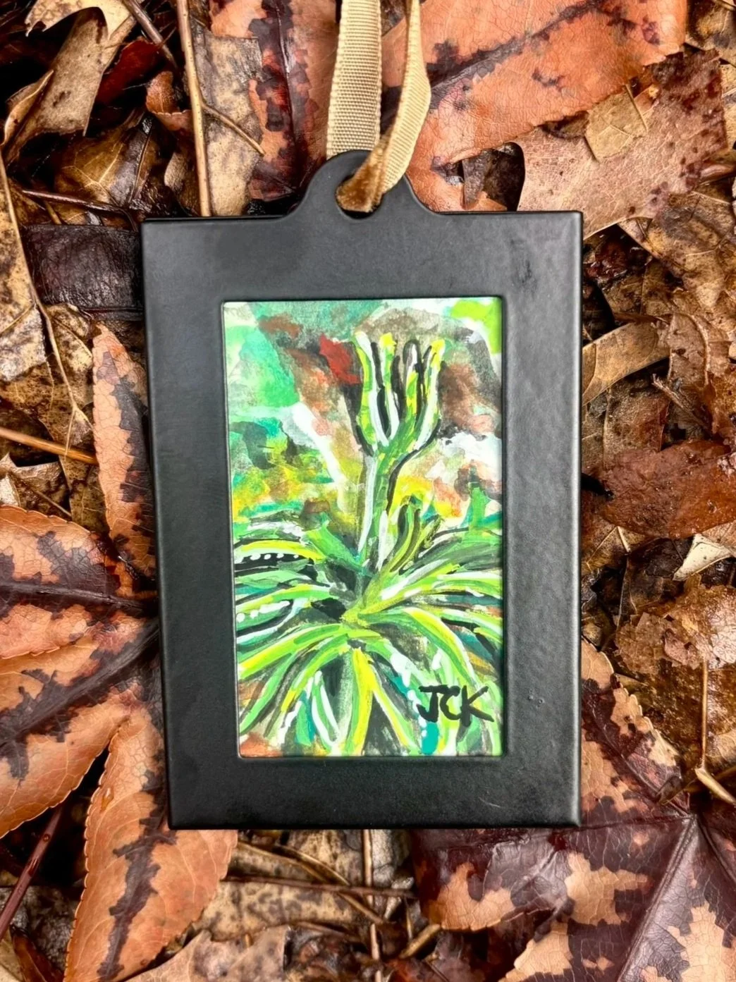 Fan Clubmoss, 2026, 2x3 inches, gouache on multimedia paper