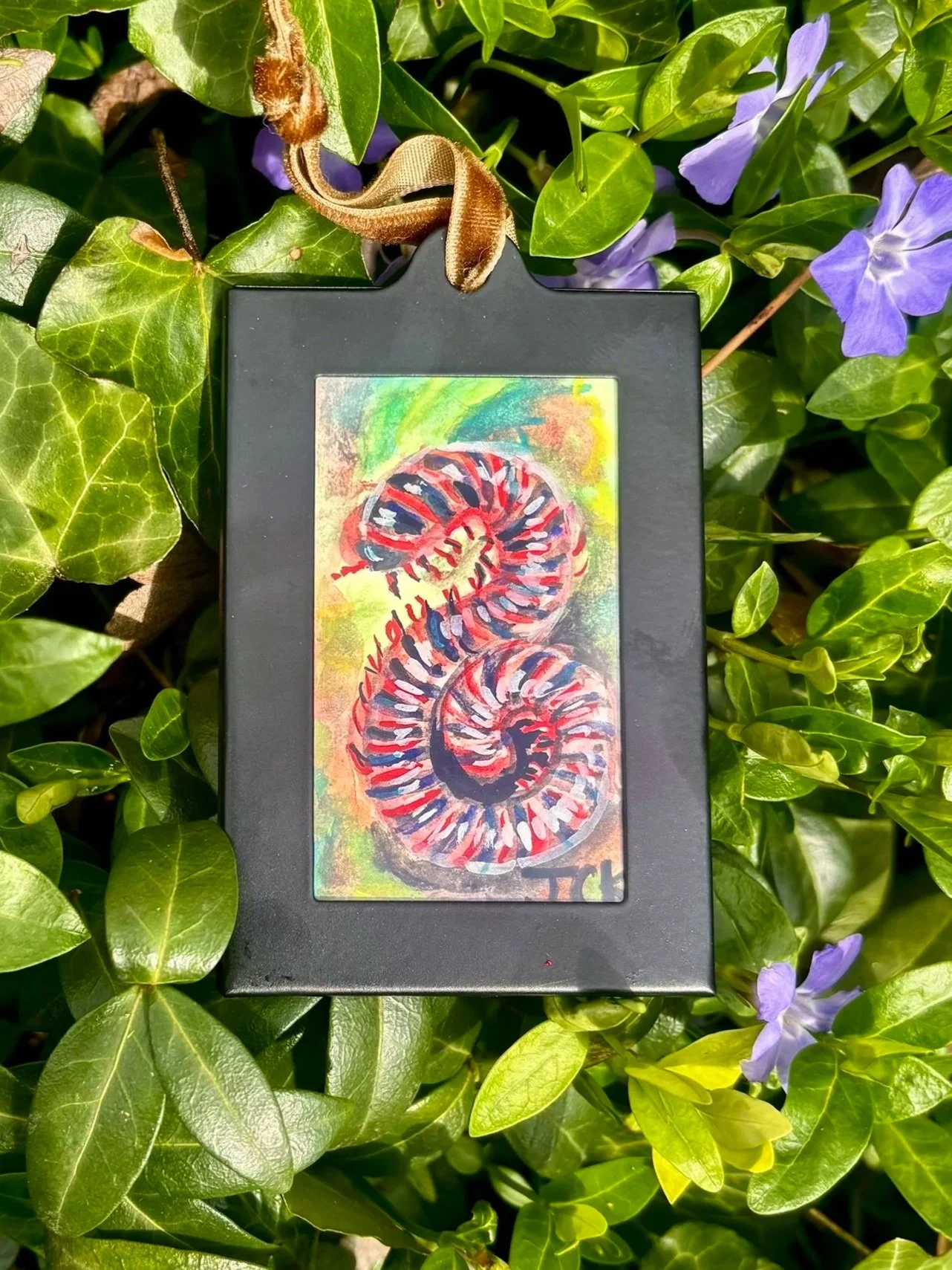 American Giant Millipede, 2026, 2x3 inches, gouache on multimedia paper - SOLD