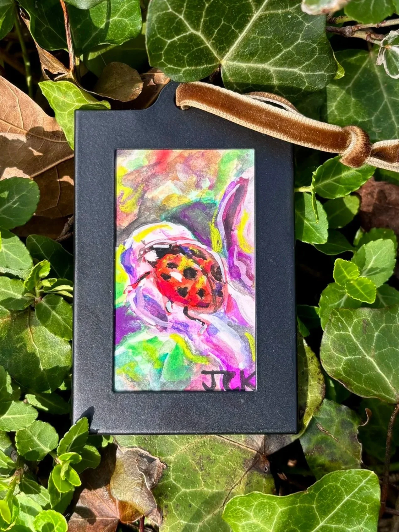 Ladybug, 2026, 2x3 inches, gouache on multimedia paper - SOLD