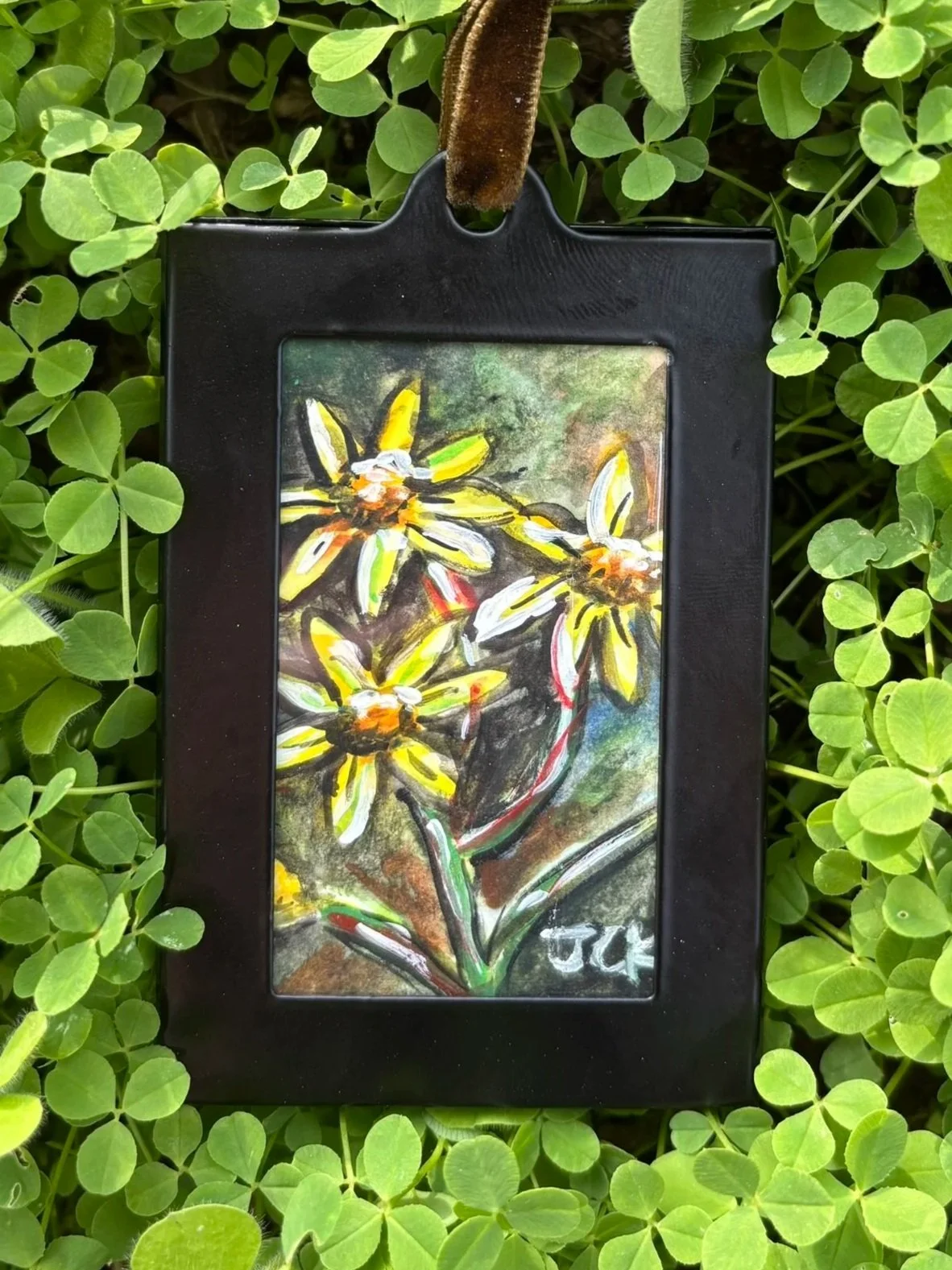 Golden Ragwort, 2026, 2x3 inches, gouache on multimedia paper