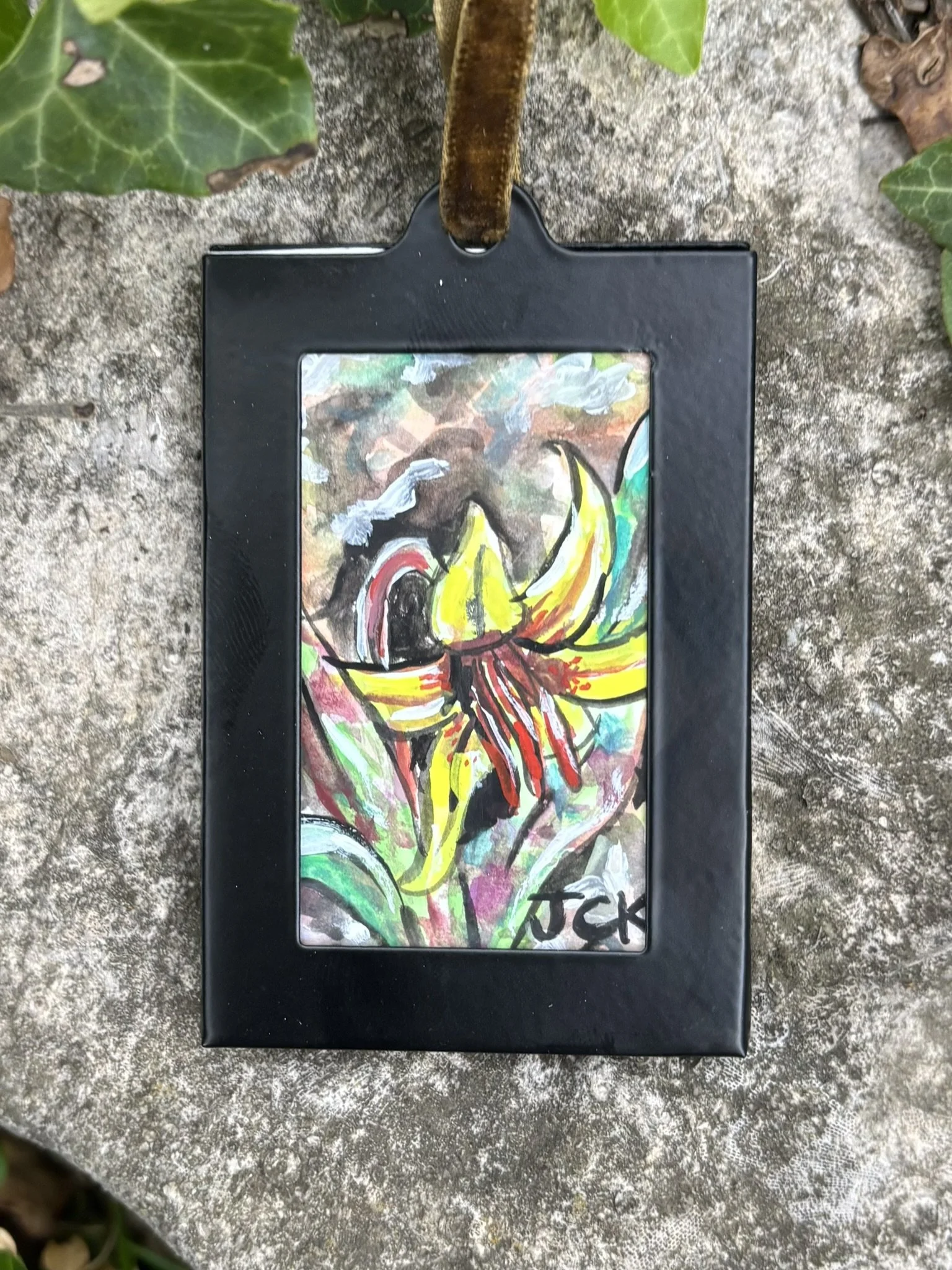 Yellow Trout Lily, 2026, 2x3 inches, gouache on multimedia paper - SOLD