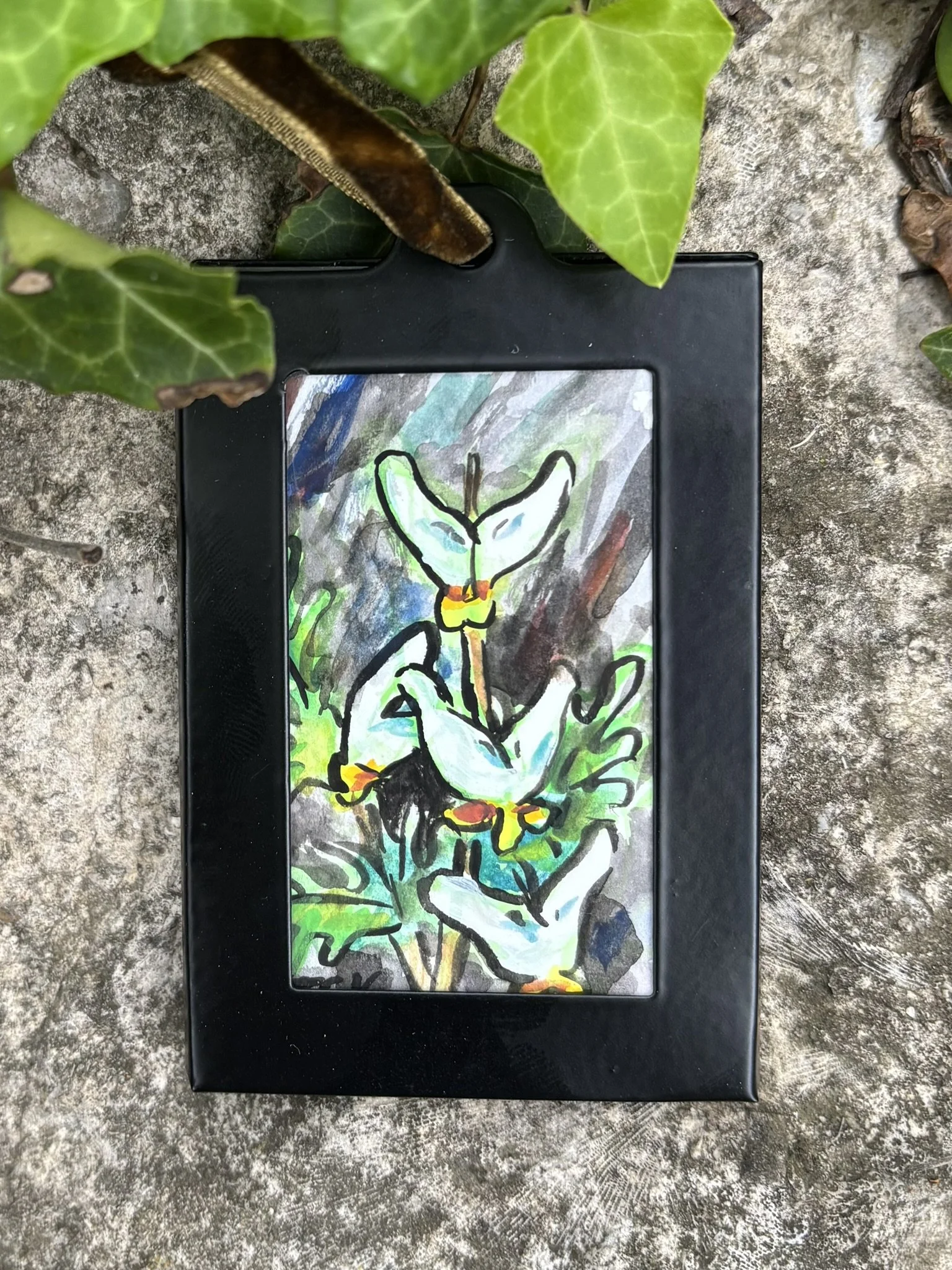 Dutchmen's Breeches - SOLD, 2026, 2x3 inches, gouache on multimedia paper