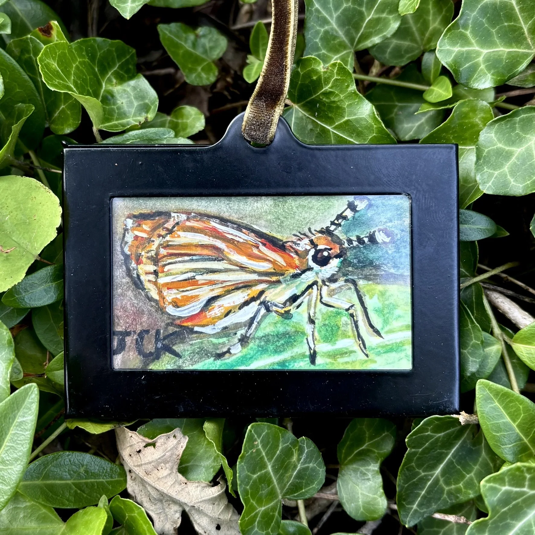Least Skipper Butterfly, 2026, 2x3 inches, gouache on multimedia paper