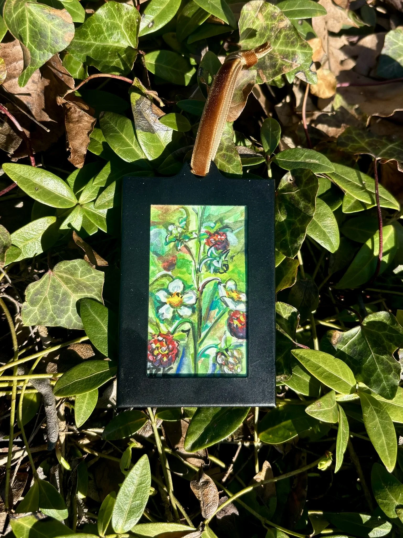 Wild Strawberry, 2026, 2x3 inches, gouache on multimedia paper