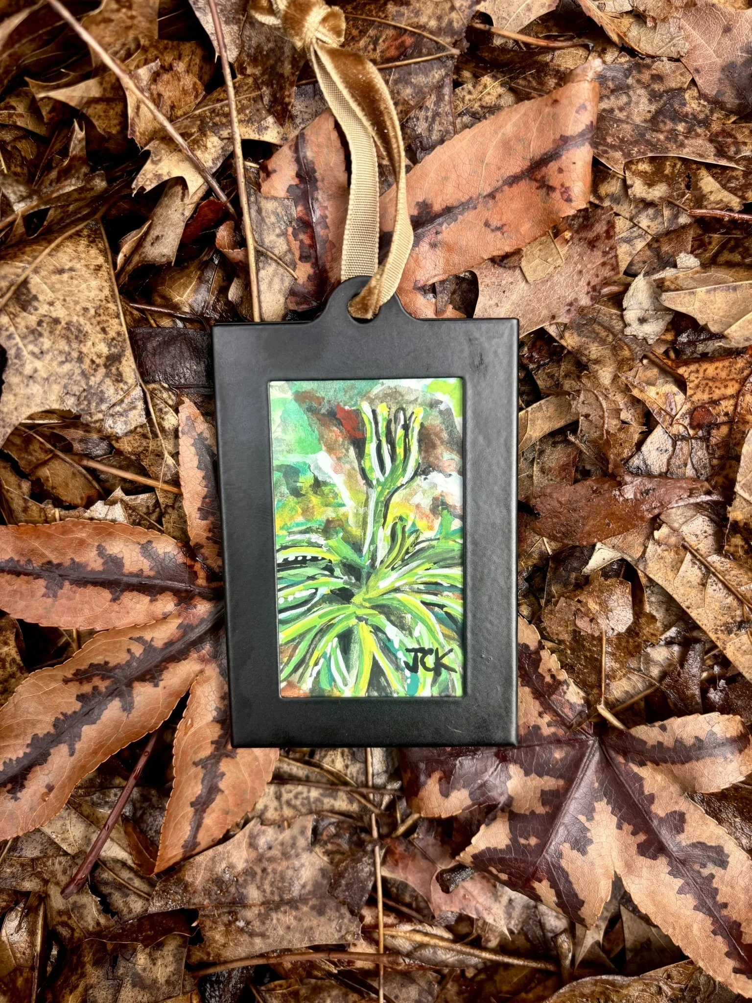 Fan Clubmoss, 2026, 2x3 inches, gouache on multimedia paper