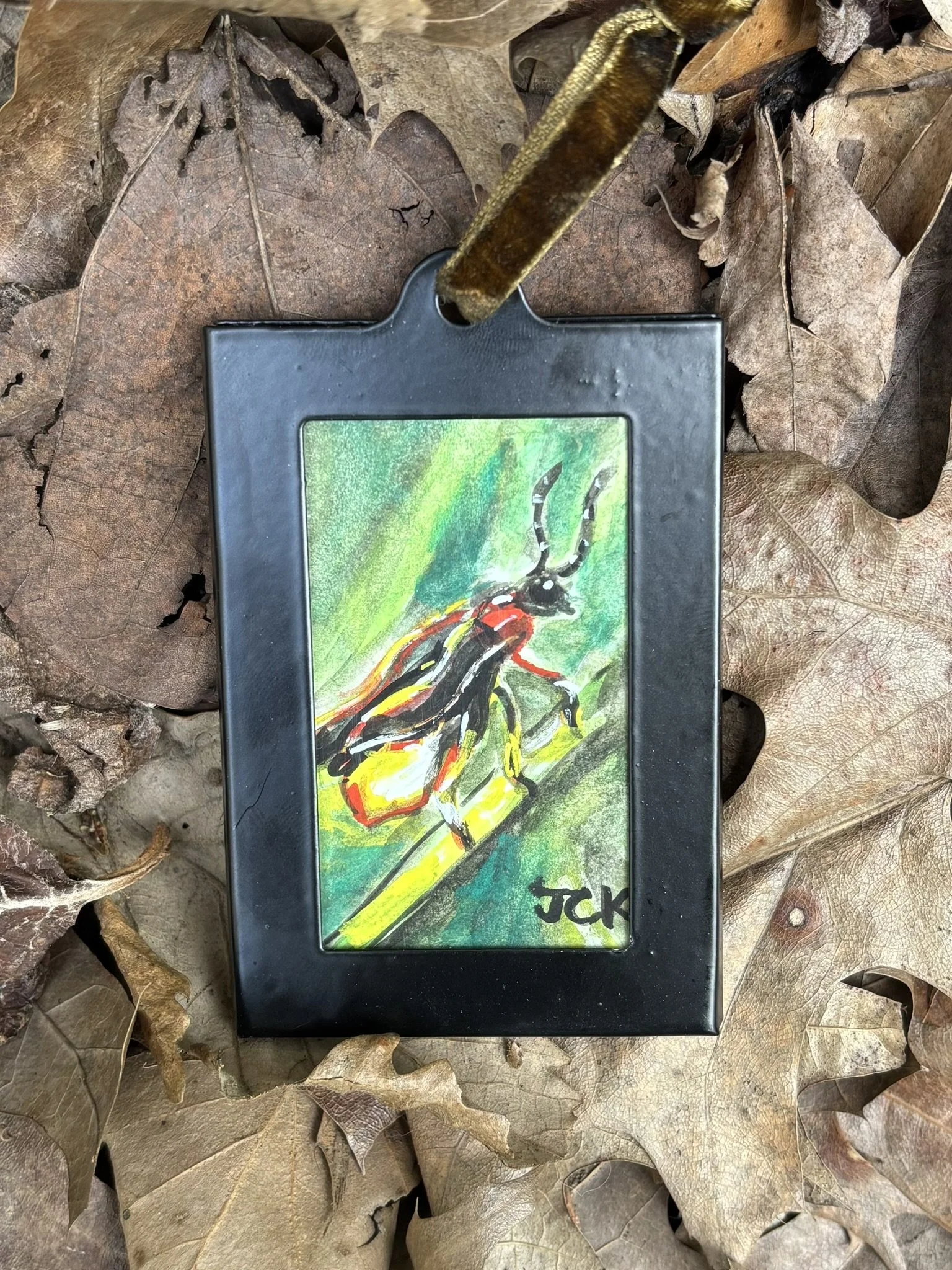 Firefly, 2026, 2x3 inches, gouache on multimedia paper - SOLD