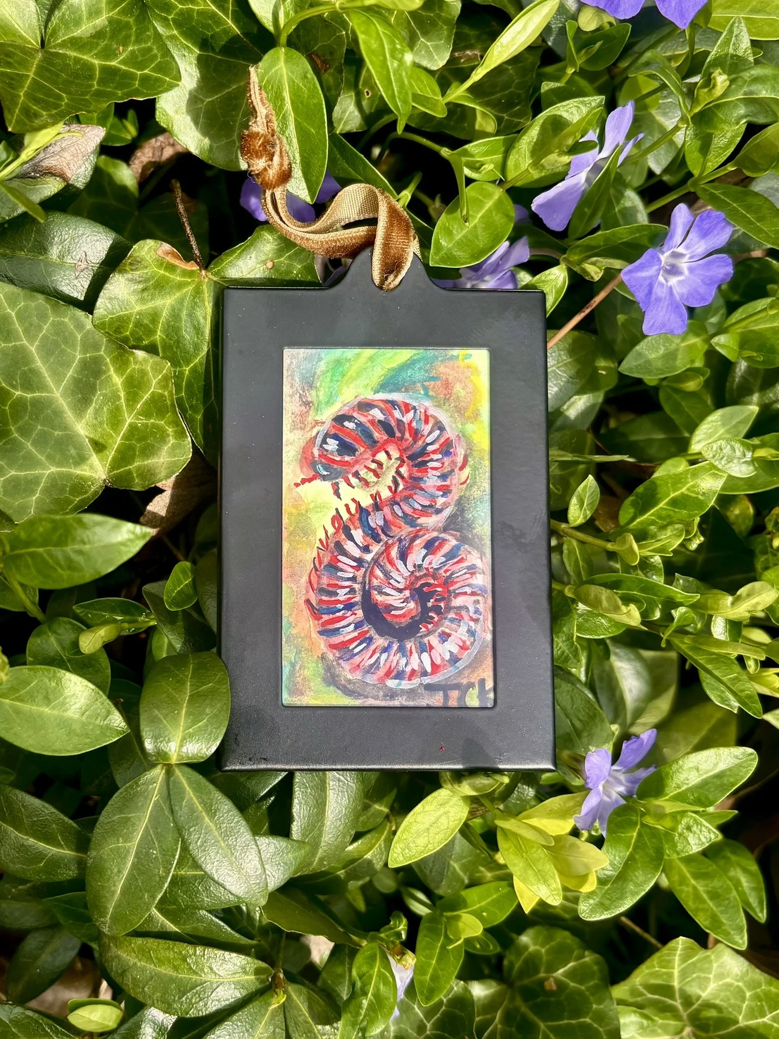 American Giant Millipede, 2026, 2x3 inches, gouache on multimedia paper