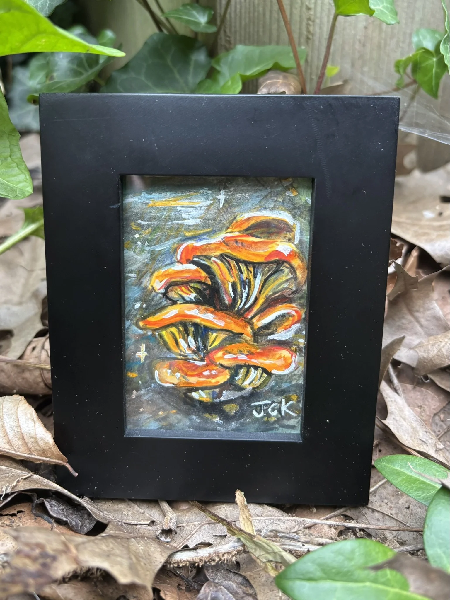 Eastern Jack 'O Lantern - SOLD, 2026, 2x3 inches, gouache and colored pencil on multimedia paper