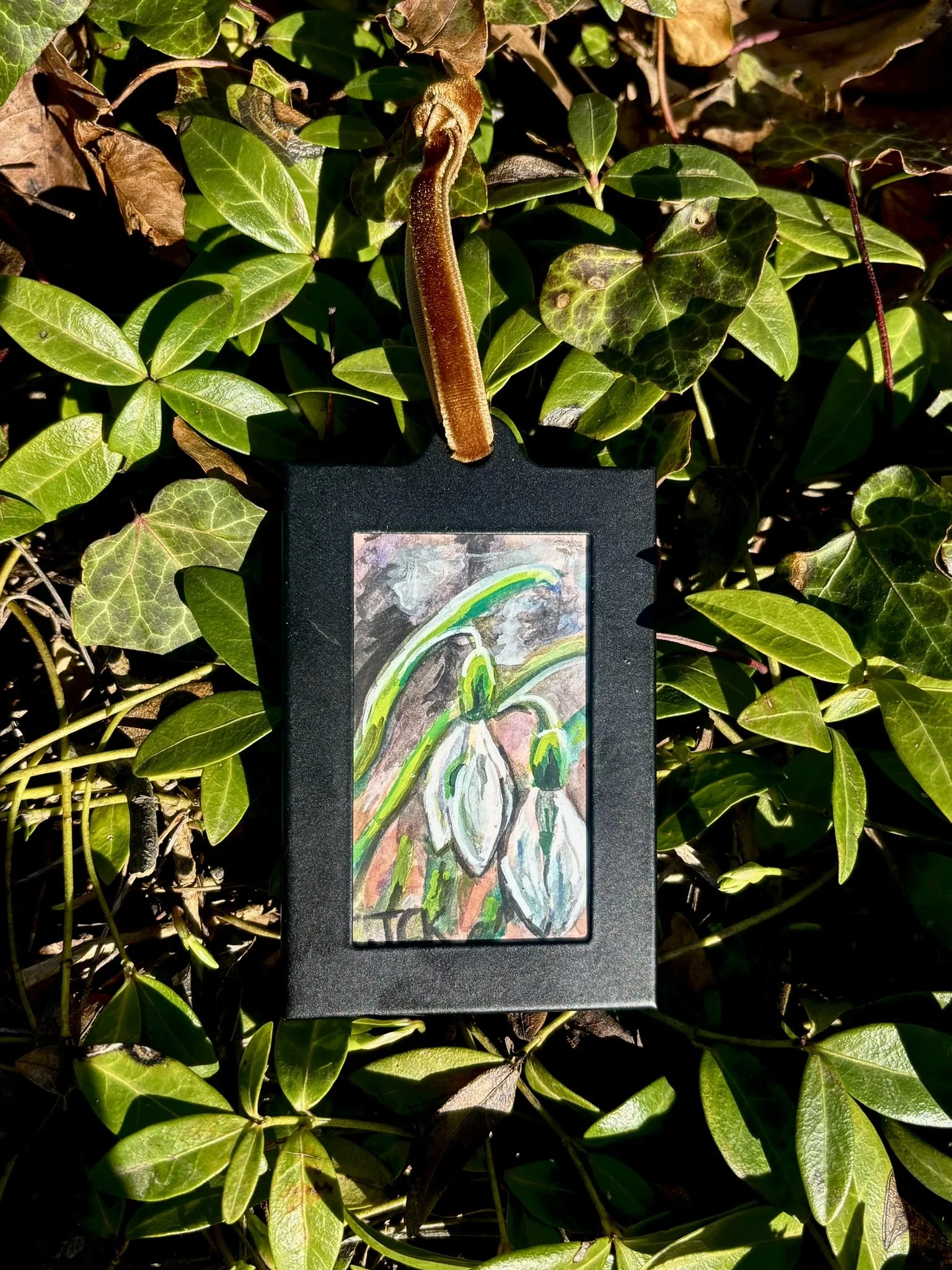 Snowdrop, 2026, 2x3 inches, gouache on multimedia paper