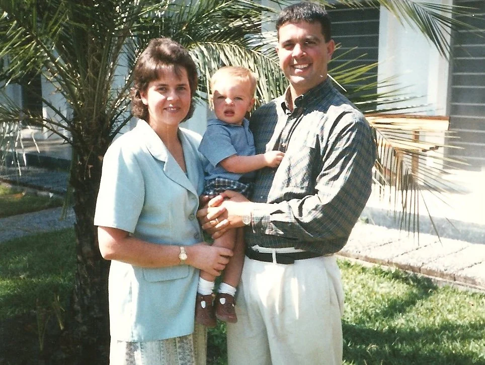 Sarah, Glen, and 1 year old Joshua in Zambia. 