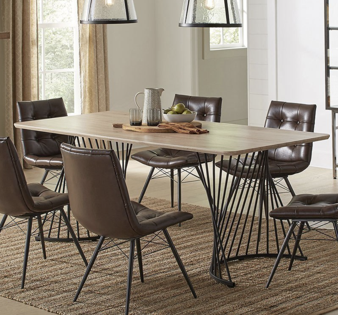 80-inch Dining Table Natural Oak