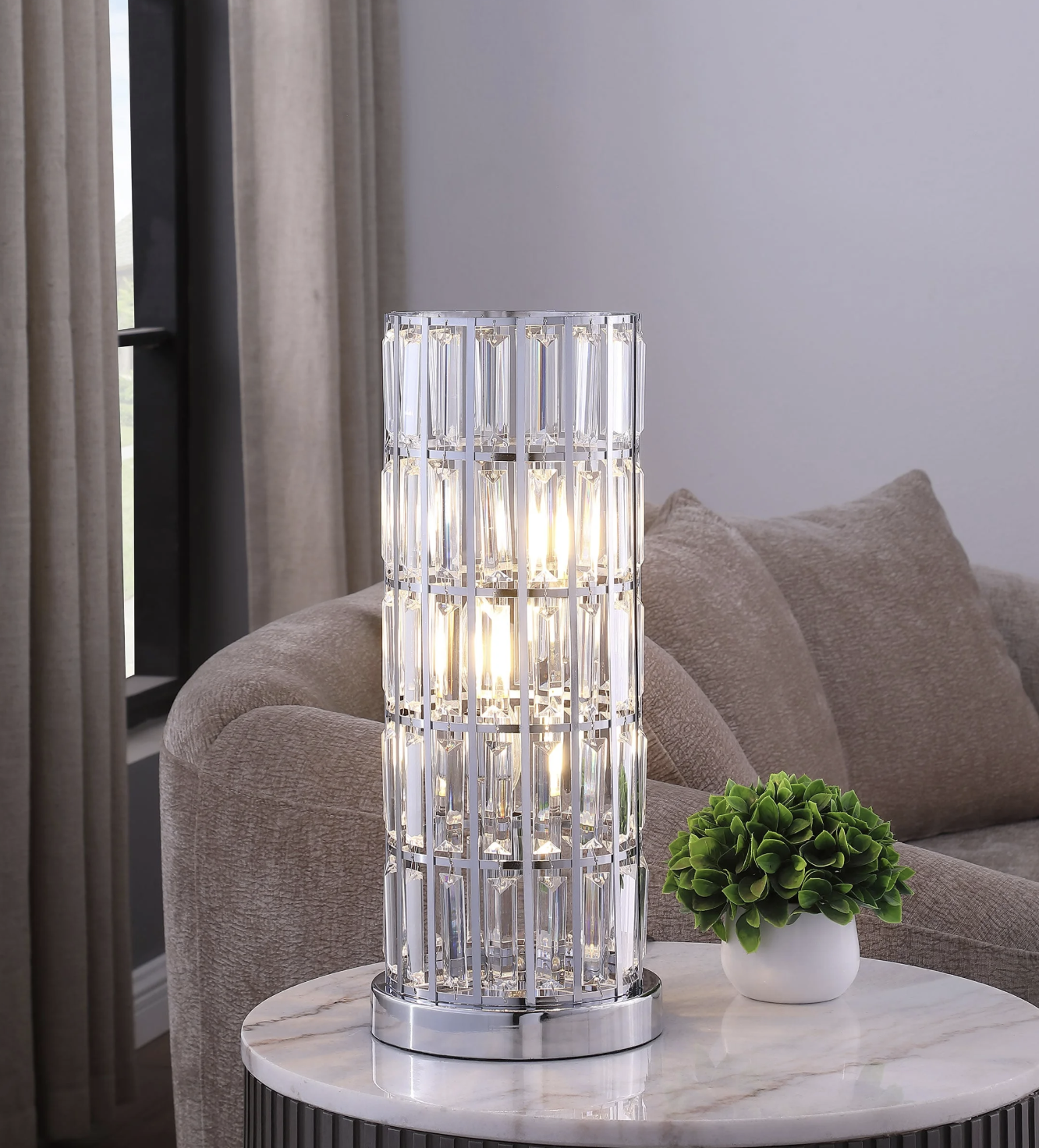 20-Inch Crystal Table Lamp