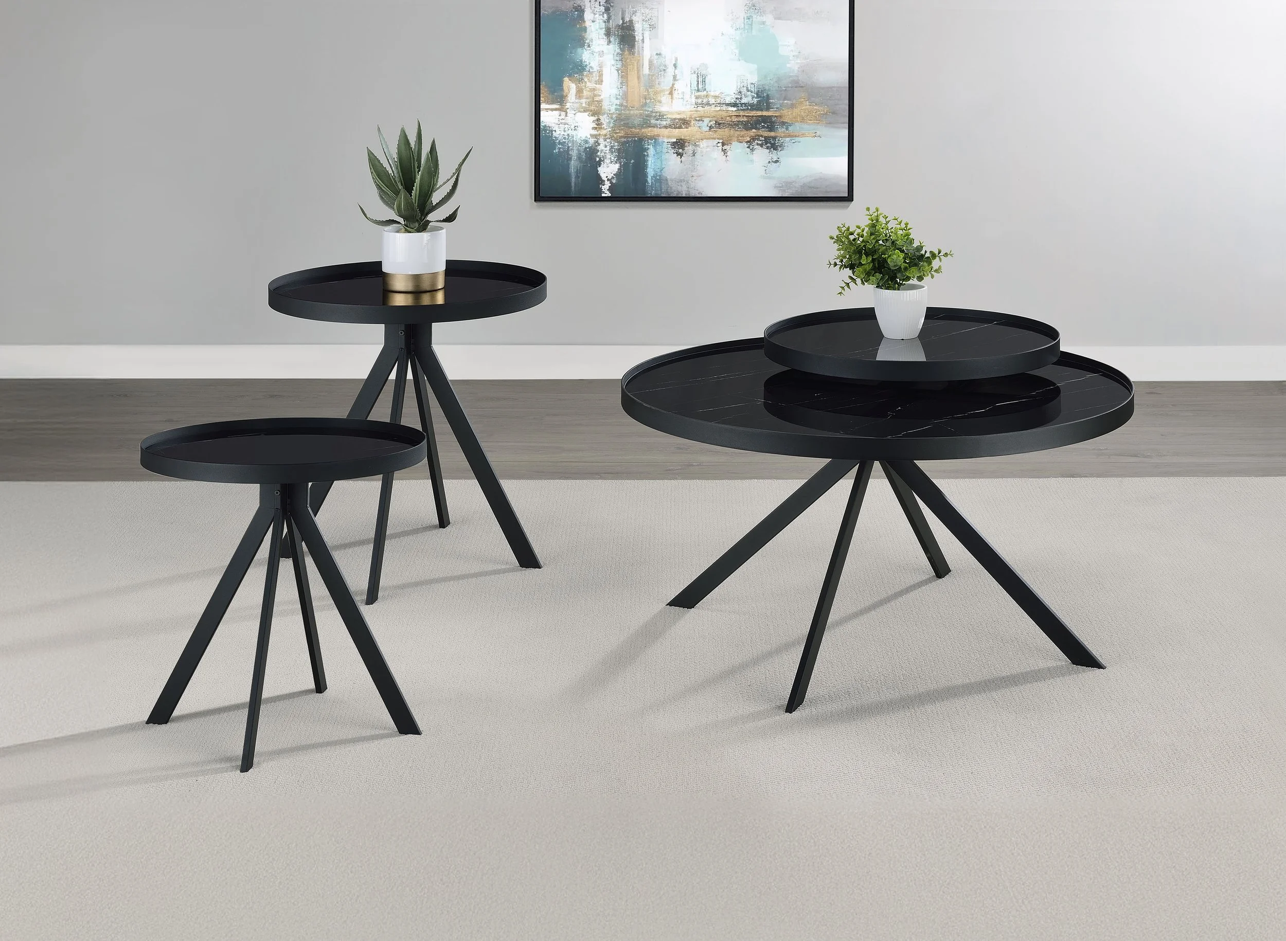 3-piece Round Coffee and End Table Set