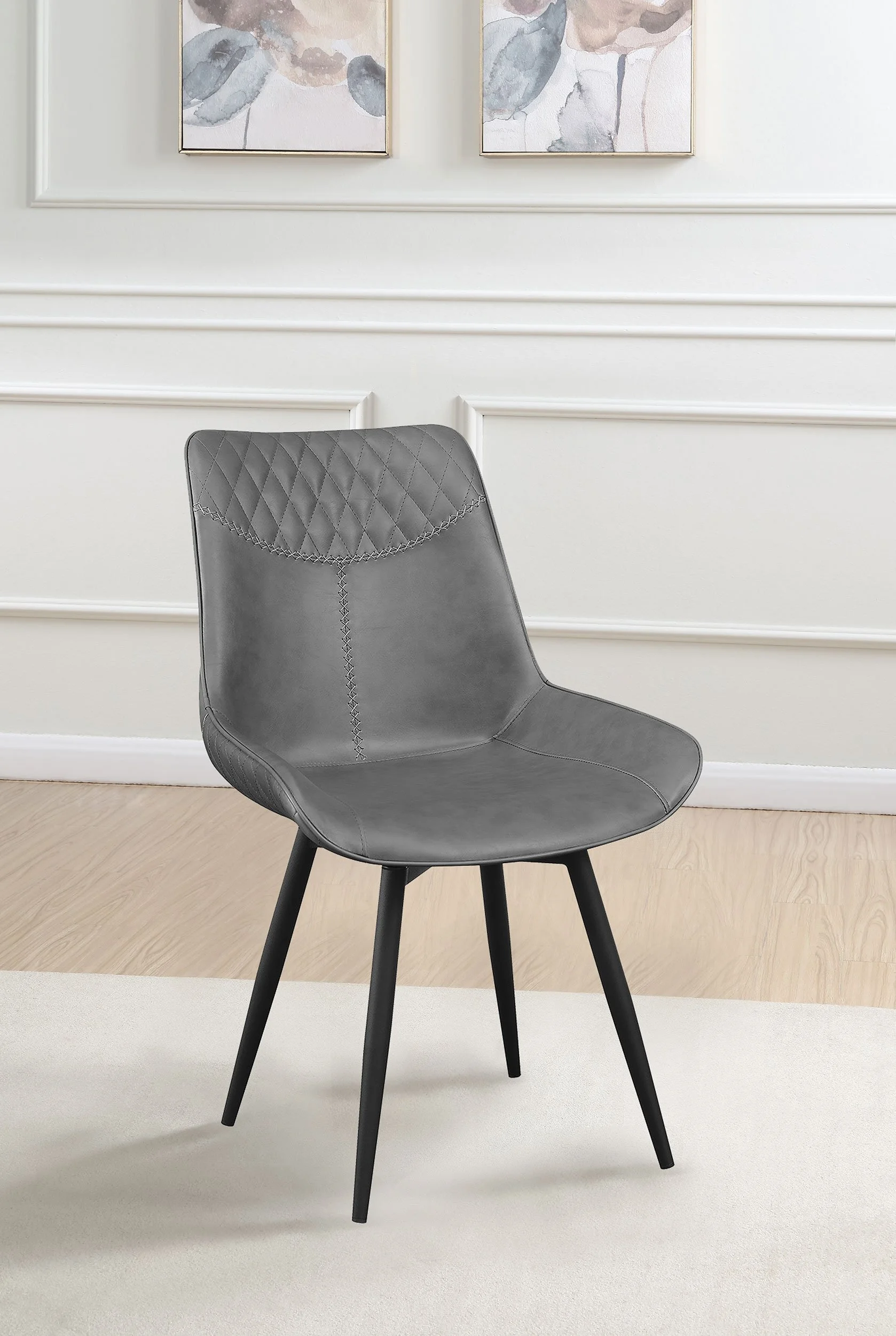 Upholstered Swivel Dining Side Chair Grey (Set of 2)
