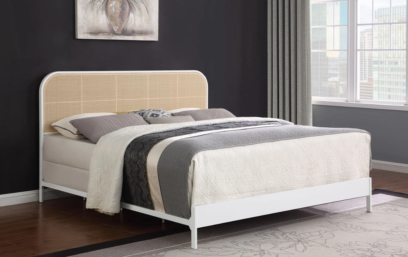 Metal Frame Eastern King Panel Bed