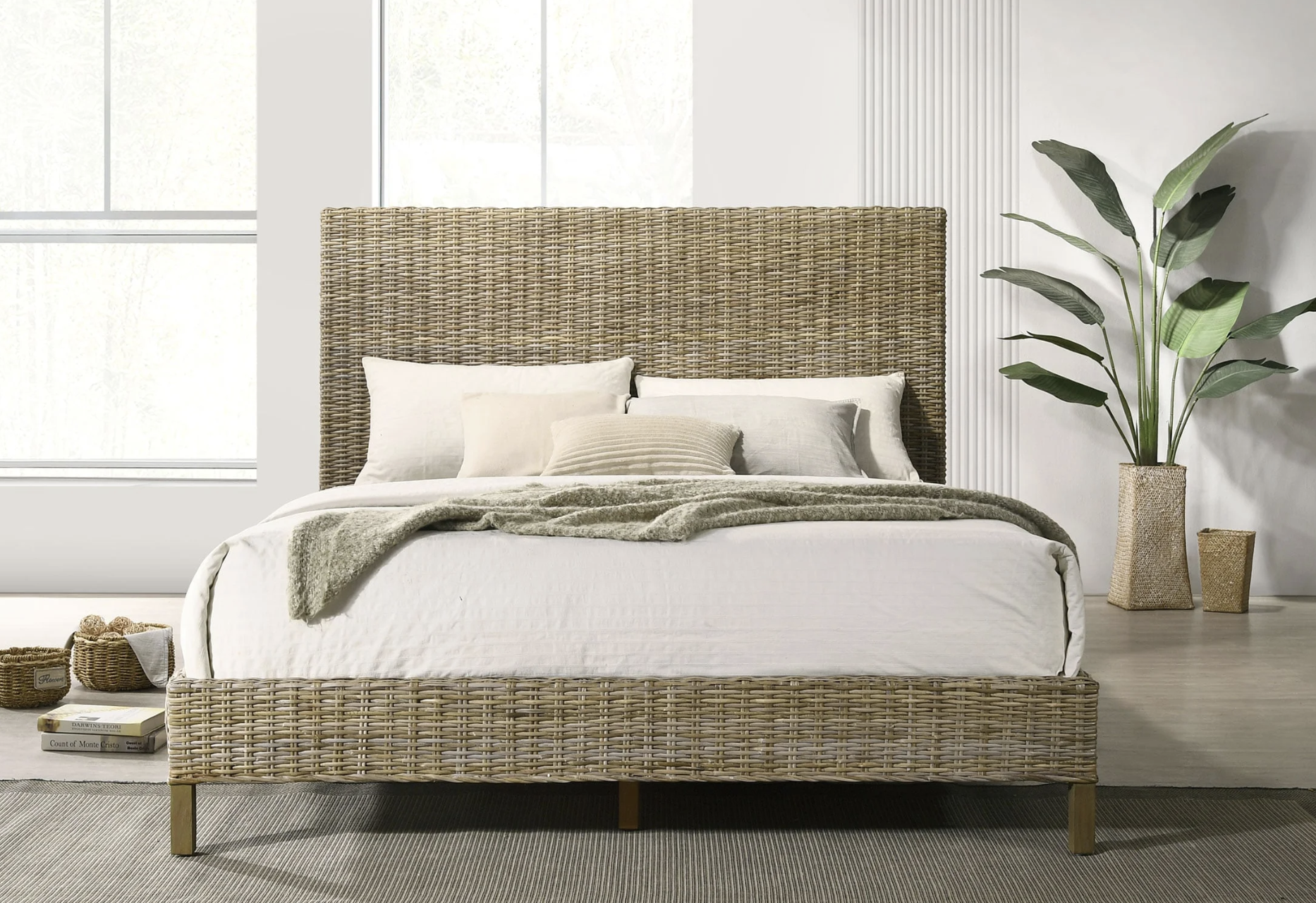 Woven Rattan Eastern King Bed