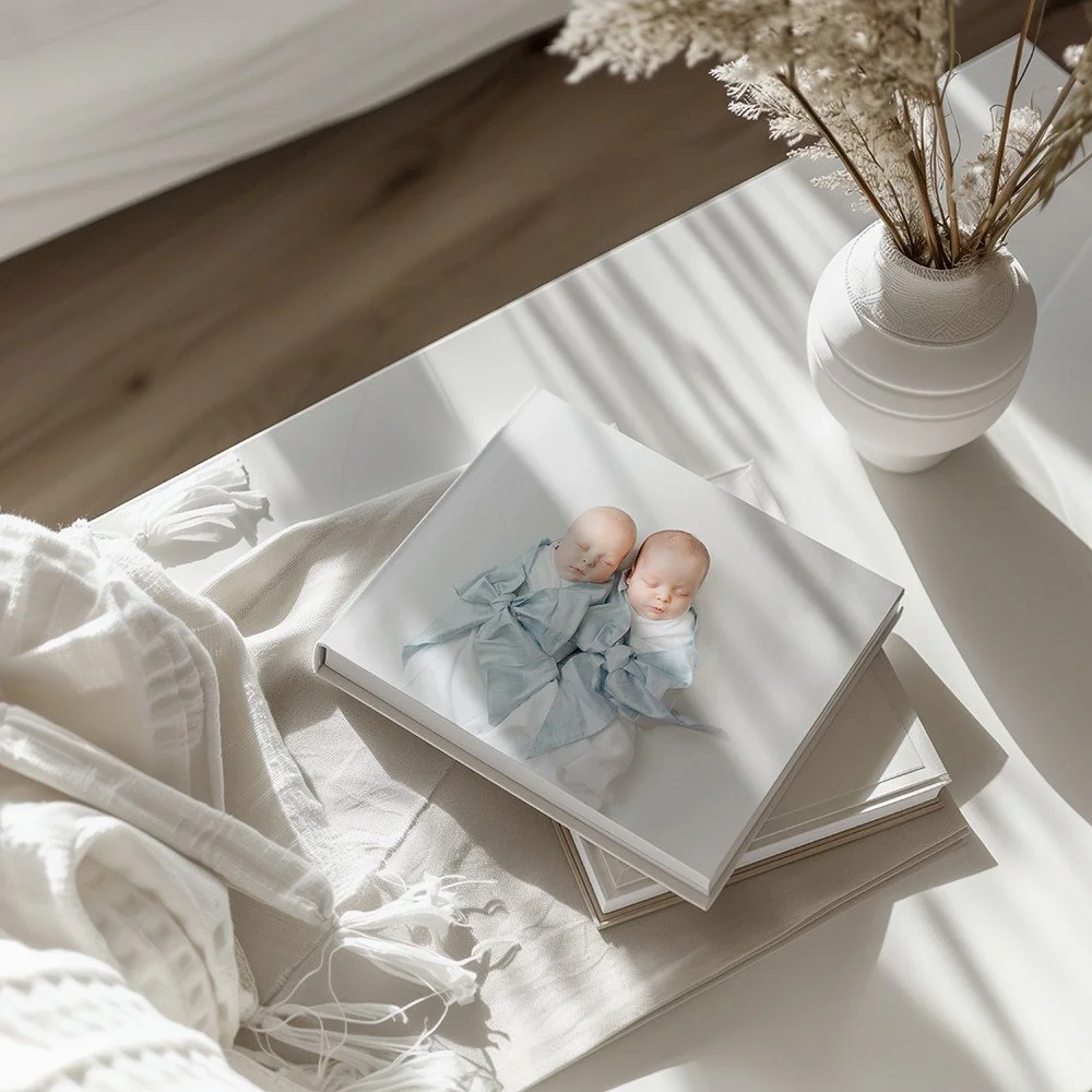 Years from now...⁠
⁠
their mama will open a beautiful heirloom album and her heart will swell with love and nostalgia. She&rsquo;ll look at this image of her sweet twin boys, wrapped in delicate silk bows, and be transported back to when they were ju
