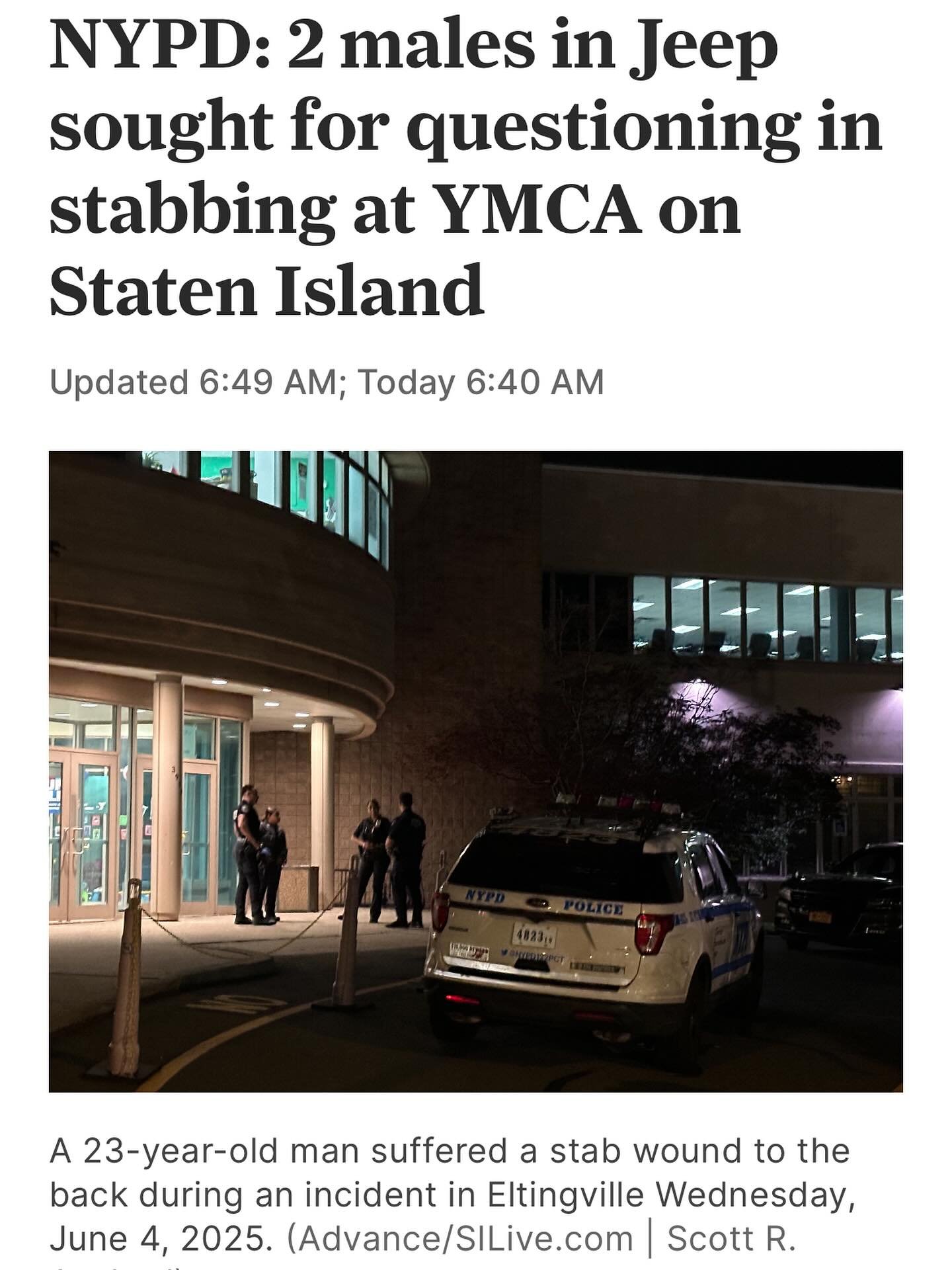 🚨 Violence at Community Spaces &mdash; Enough is Enough

🔵 Learn More &amp; Join the Movement
🔗 www.johnbuthorn4council.com

🚨 A man was stabbed on June 4th at the Staten Island YMCA, in Eltingville, and the NYPD is currently seeking two males in