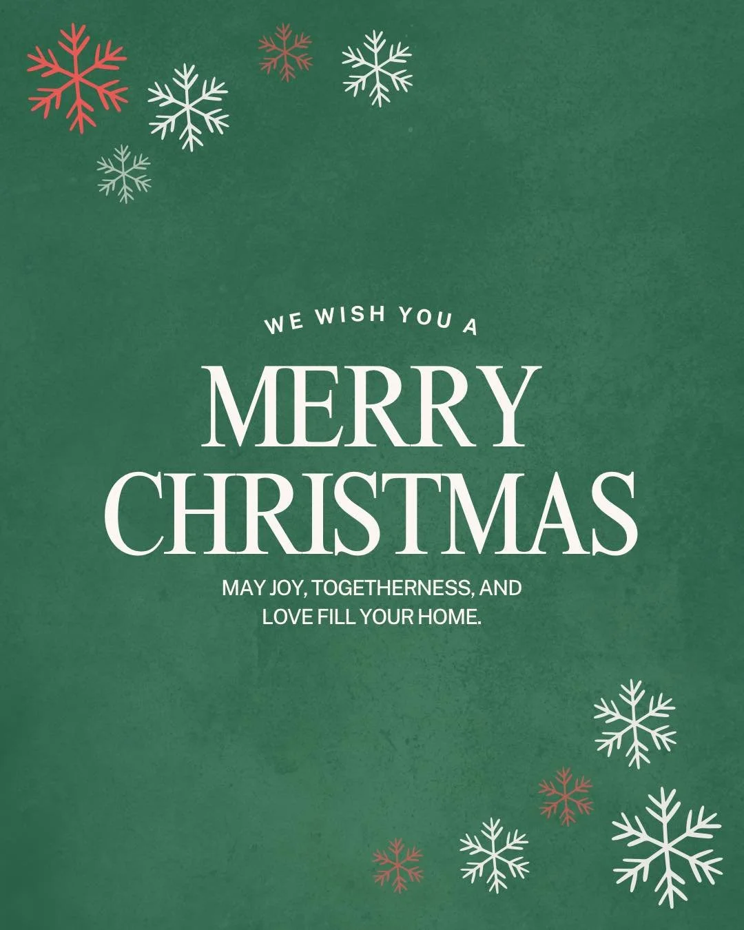 As we celebrate the birth of our Savior, may you find comfort and joy in His everlasting love.