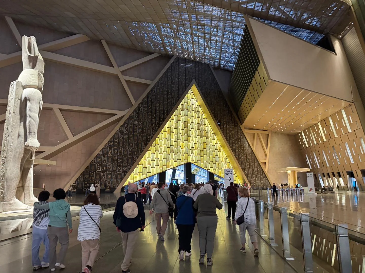 In January, we will be taking time to visit the Grand Egyptian Museum! One of the most  impressive parts of the Grand Egyptian Museum is the building which holds the boat found buried near the Pyramids of Giza. Thought to be needed to carry kings (an