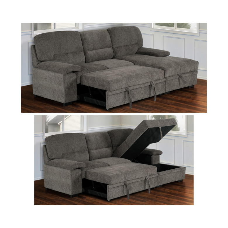 Romano Charcoal Sleeper Sectional