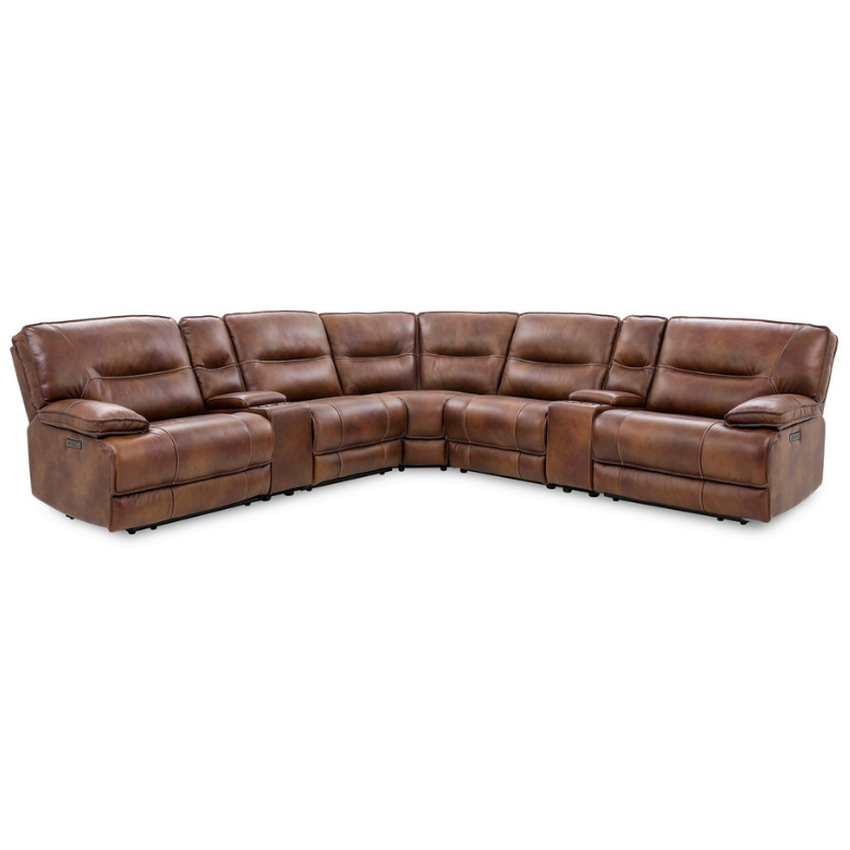 Morocco Top Grain Leather Reclining Sectional