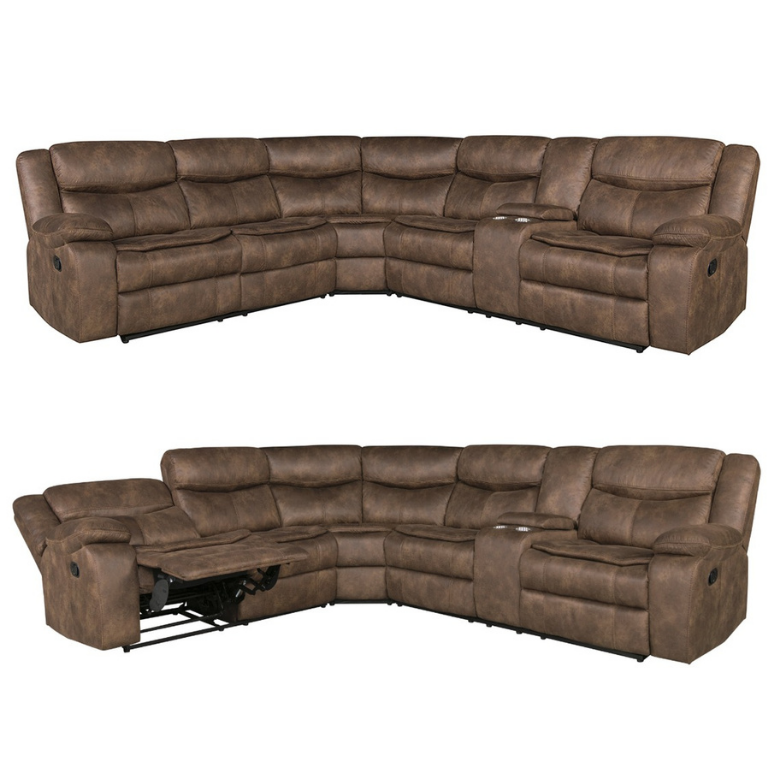 Dorado Walnut Reclining Sectional