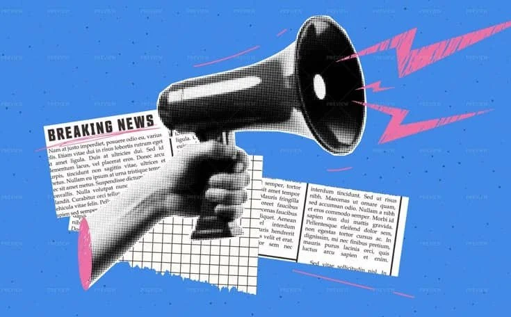 Image of clip art depicting breaking news