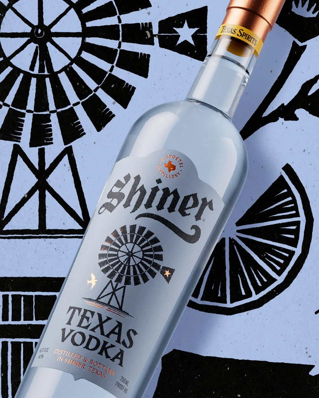 NEW WORK: SHINER TEXAS SPIRITS

It would have been easy to piggyback Shiner Beer.

But Texas doesn&rsquo;t do things easy, so neither did we.

We built a design system with the flex to carry moonshine, vodka, gin and bourbon.

Every detail was intent