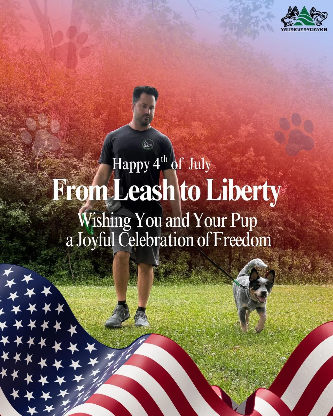 First off, thank you to all those who have and continue to protect our way of life. Hopefully today EVERY American can reflect on what sacrifices are made. ❤️ 

🐾🇺🇸 What do a leash and liberty have in common?
Freedom. 🐾🇺🇸

A leash isn&rsquo;t p