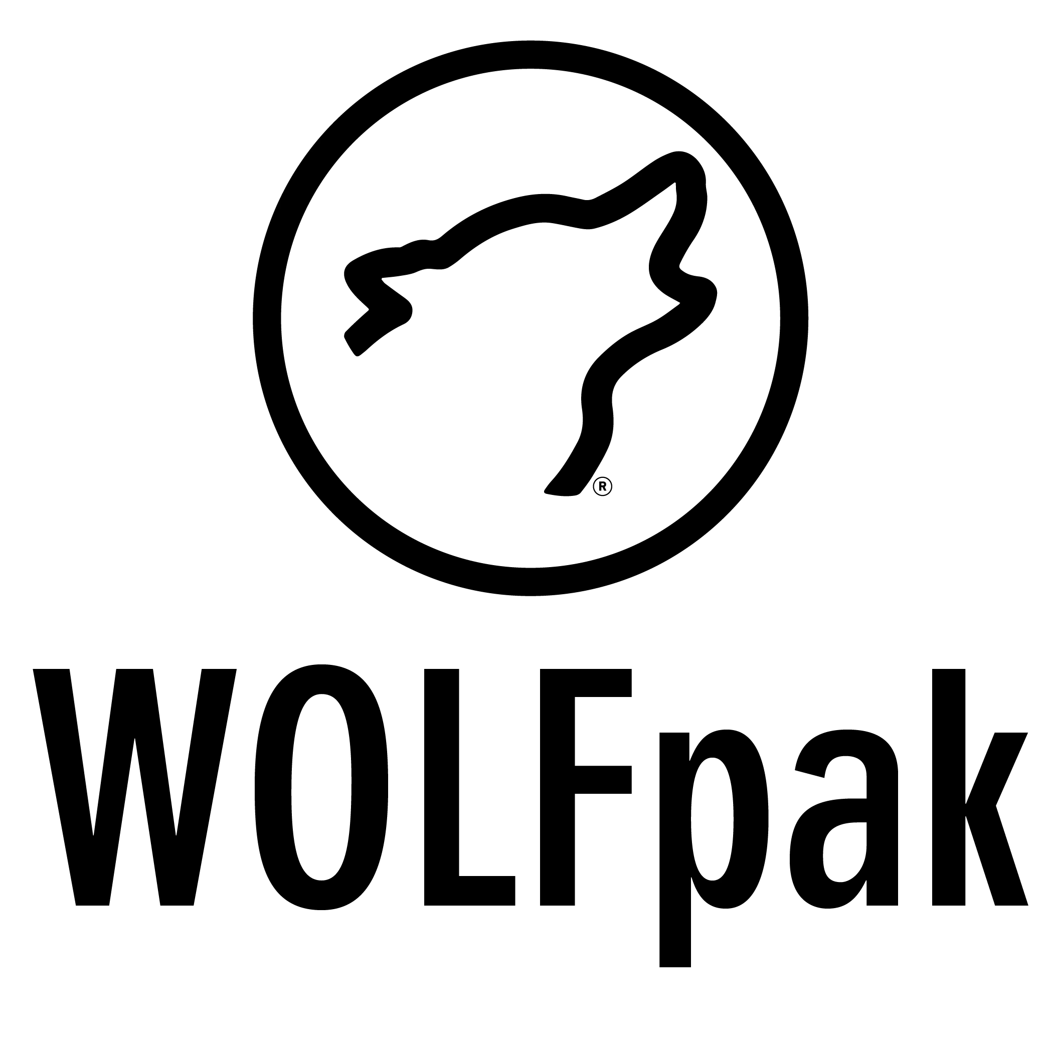 WOLFpack logo with a stylized wolf head inside a circle above the word 'WOLFpack' in bold black letters.