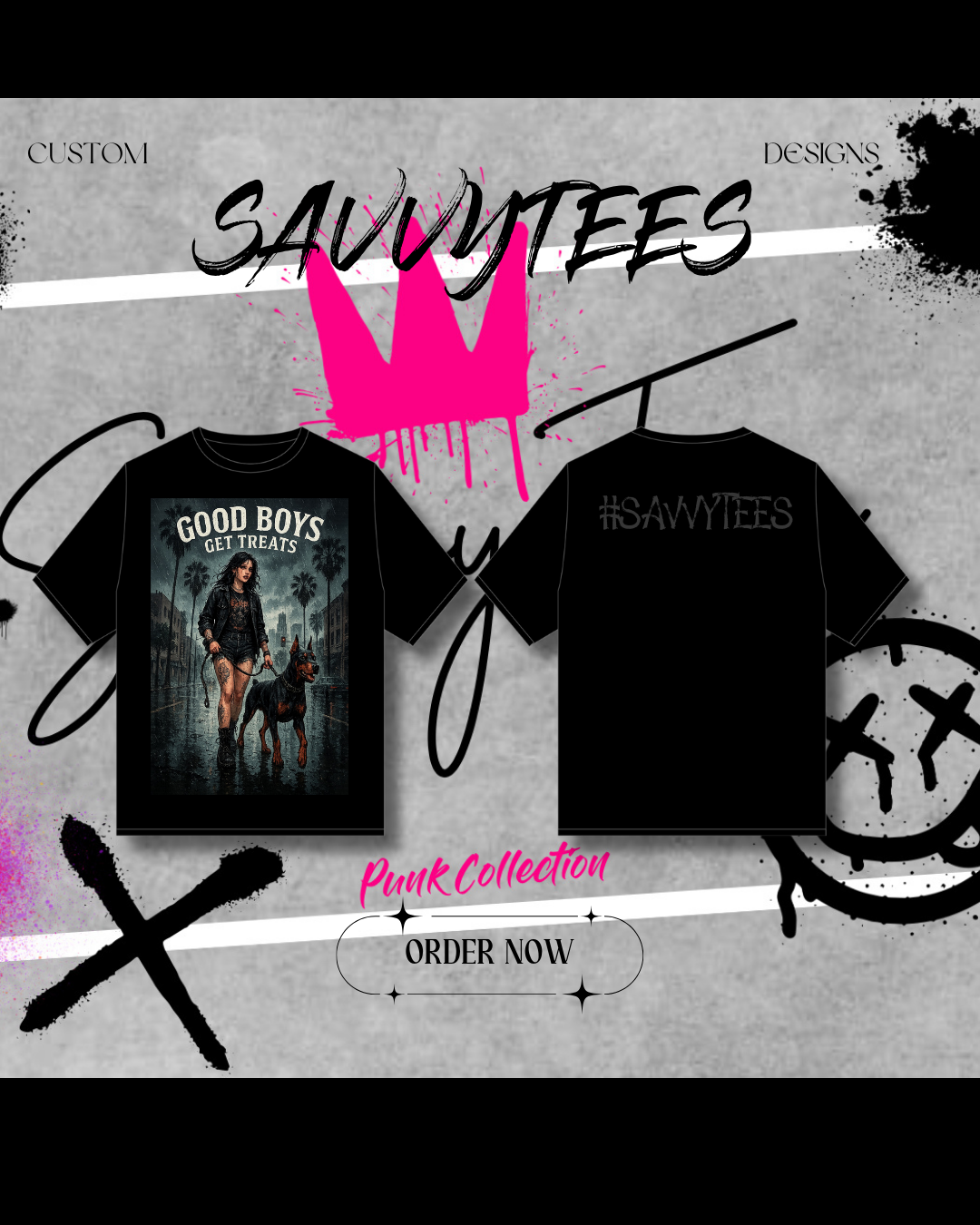 SavvyTees Punk Graphic Tee Good Boys