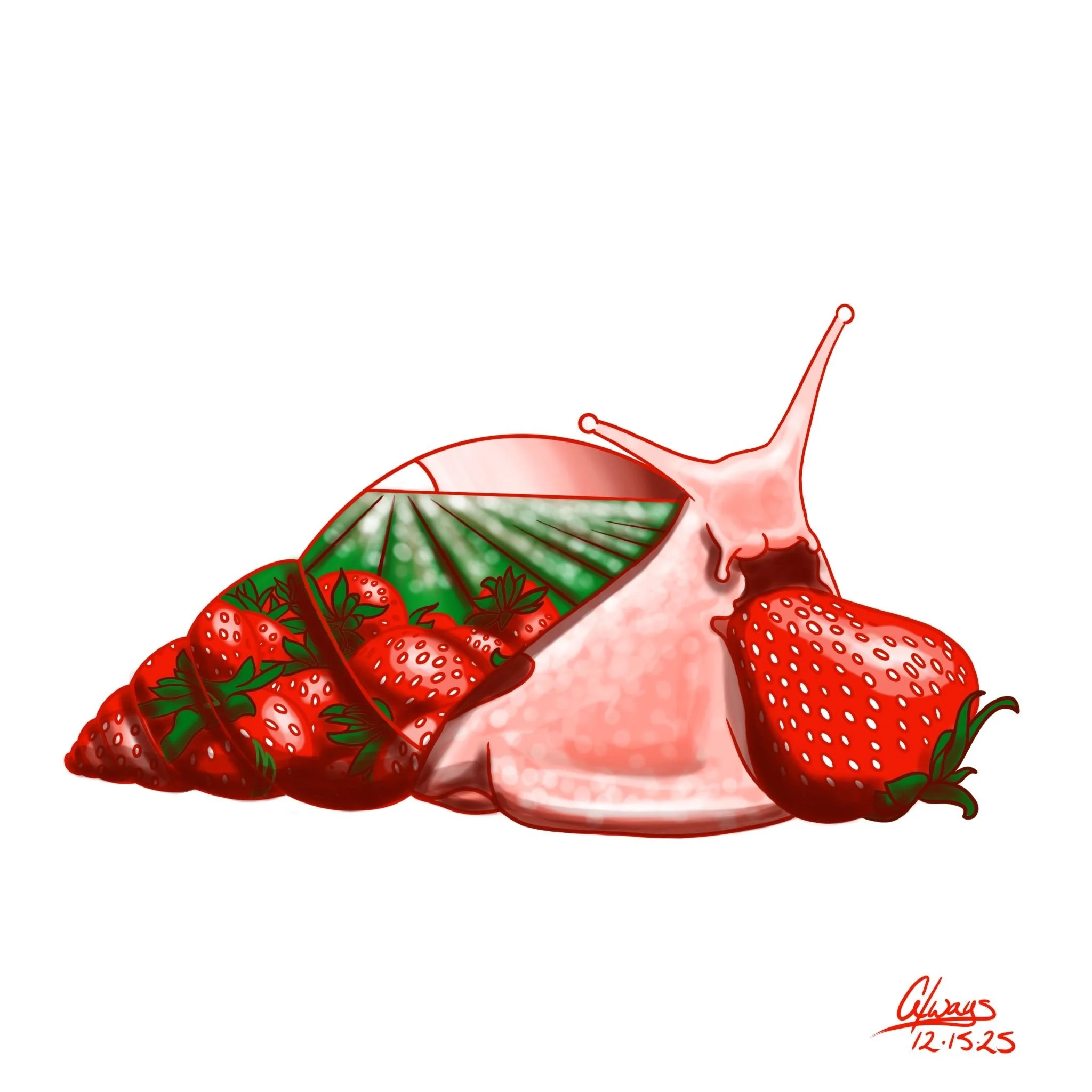 Snail Sticker - Red Strawberries