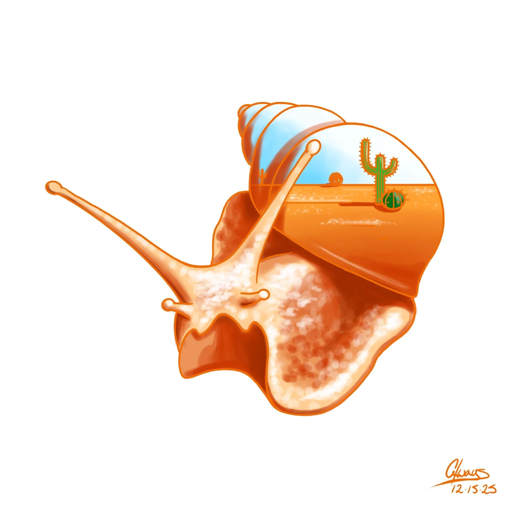 Snail Sticker - Orange Desert