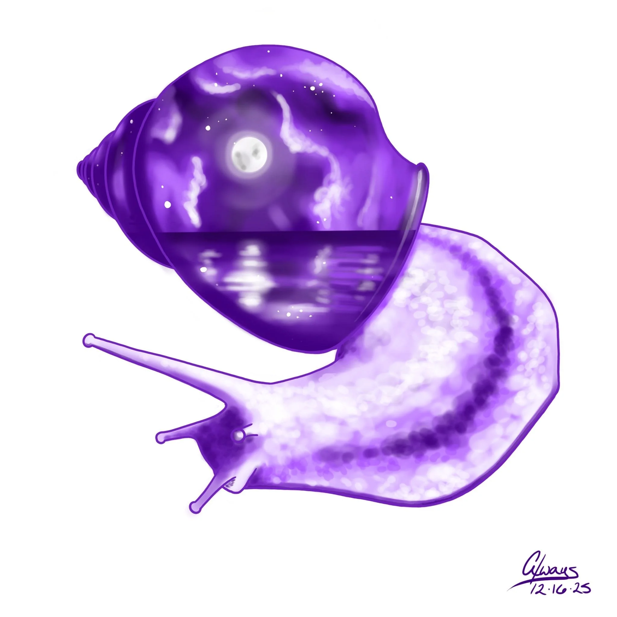 Snail Sticker - Purple Night