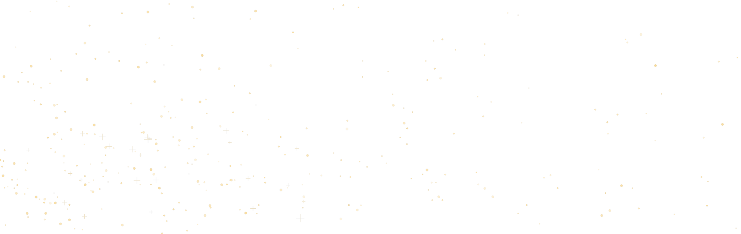 A starry night sky with numerous small yellow dots representing stars and some bright starbursts against a black background.