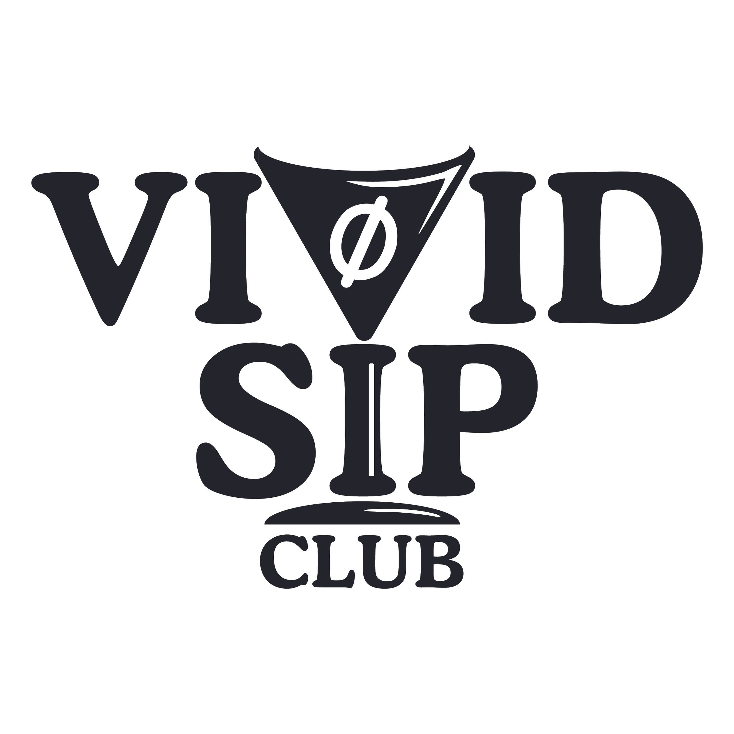 Black and white logo of a wine glass and the words "VINO CLUB".