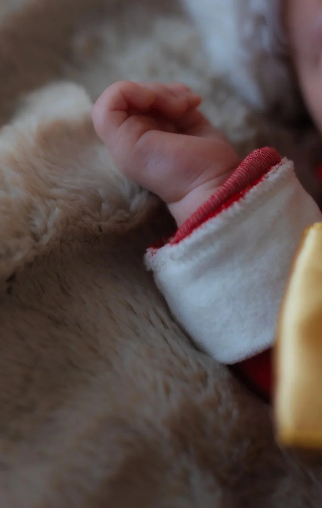 Close up of a newborns hand