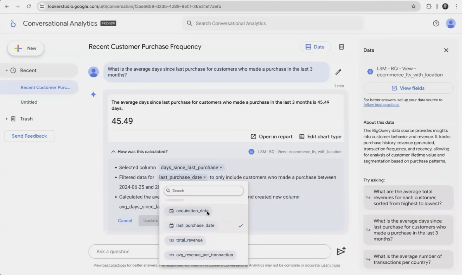 How to Use Looker Studio's Conversational Analytics: Transform Data ...
