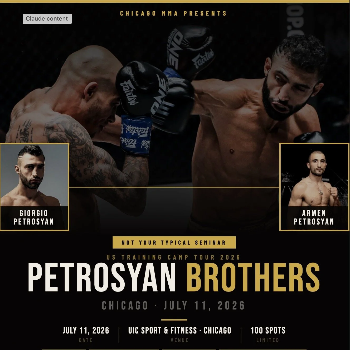 The greatest kickboxer who ever lived is coming to Chicago.

And you can be in the room. 🥊

Giorgio "The Doctor" Petrosyan &mdash; 109 wins. 7 world titles. A six-year, 42-fight unbeaten streak that no one in the history of kickboxing has 