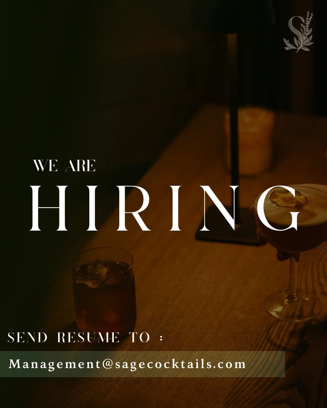 We&rsquo;re in search of the best.

If you&rsquo;ve got the personality, the hustle, and the love for great drinks and great people, we want you on our team. Apply online or send your resume to management@sagecocktails.com

#sagecocktailswh