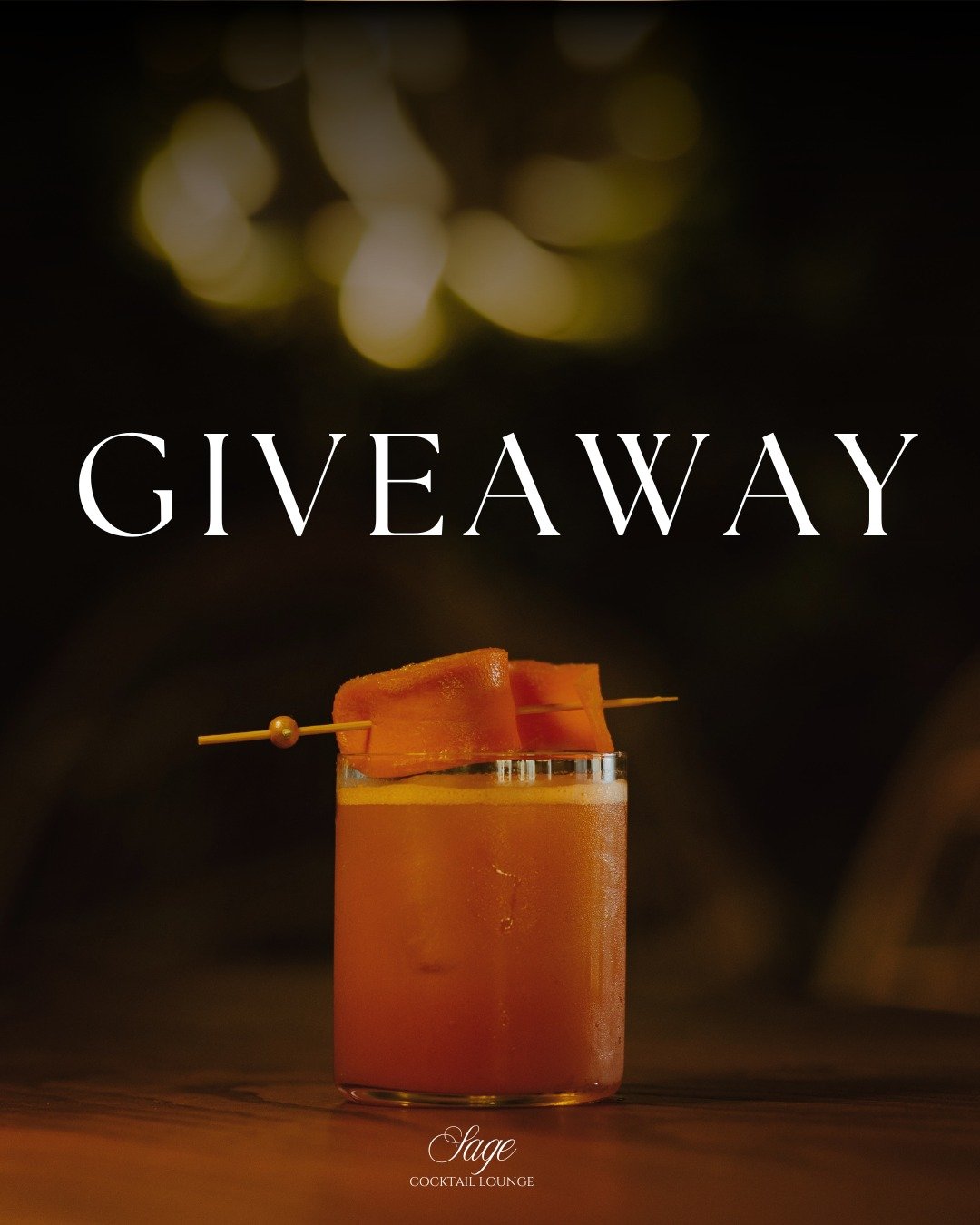 $75 GIFT CARD GIVEAWAY!🍸🍾

How to enter: 
- Follow Sage Cocktail Lounge
- Like and Share this post
- Comment down below your favorite cocktail from Sage &amp; tag your favorite person to enjoy it with. 👇🏼

Winner will be announced on Friday 6/12 