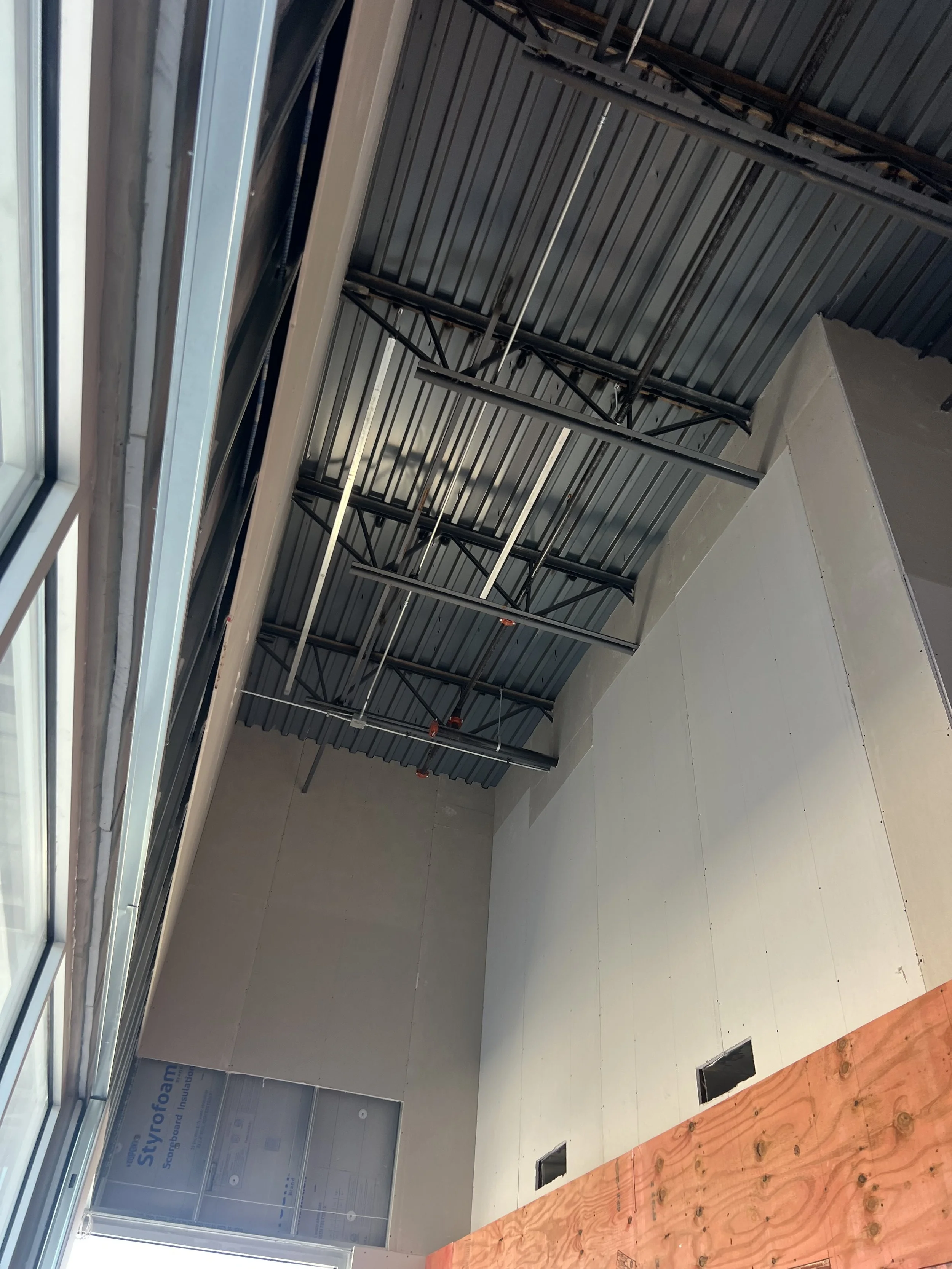 Electrical rough-in inside commercial construction project in San Antonio Texas