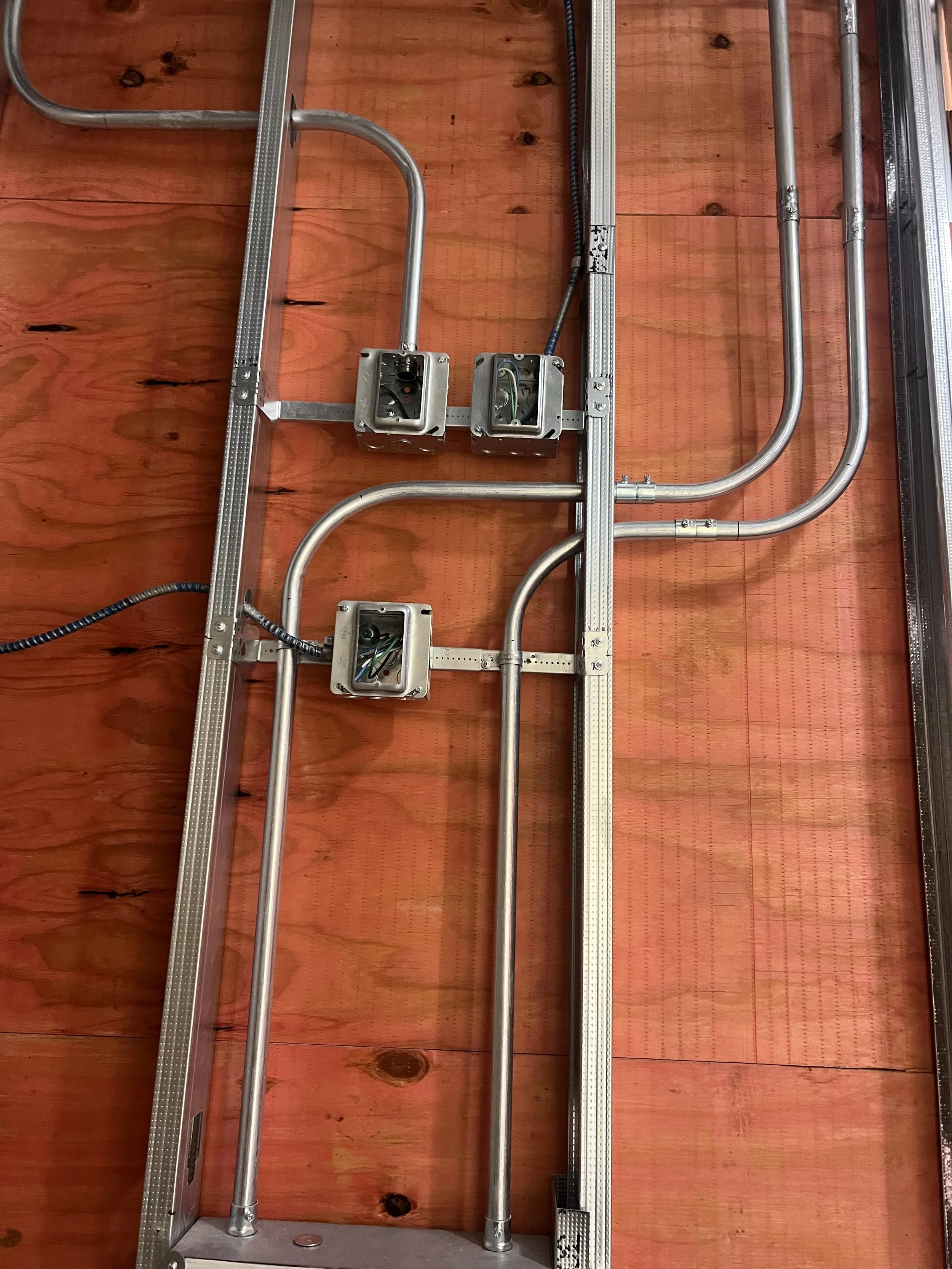 Commercial electrical conduit and box installation in San Antonio Texas by Axiom Electrical