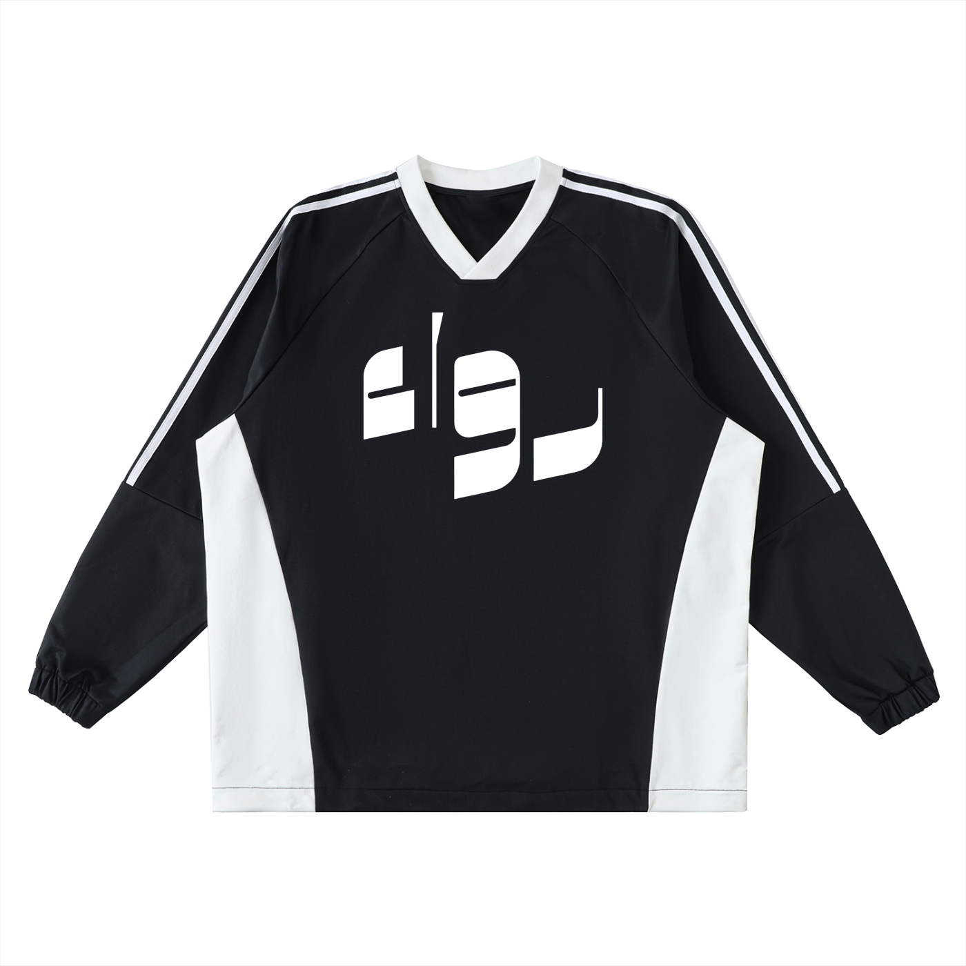 Color-Block V-Neck Long-Sleeve T-Shirt