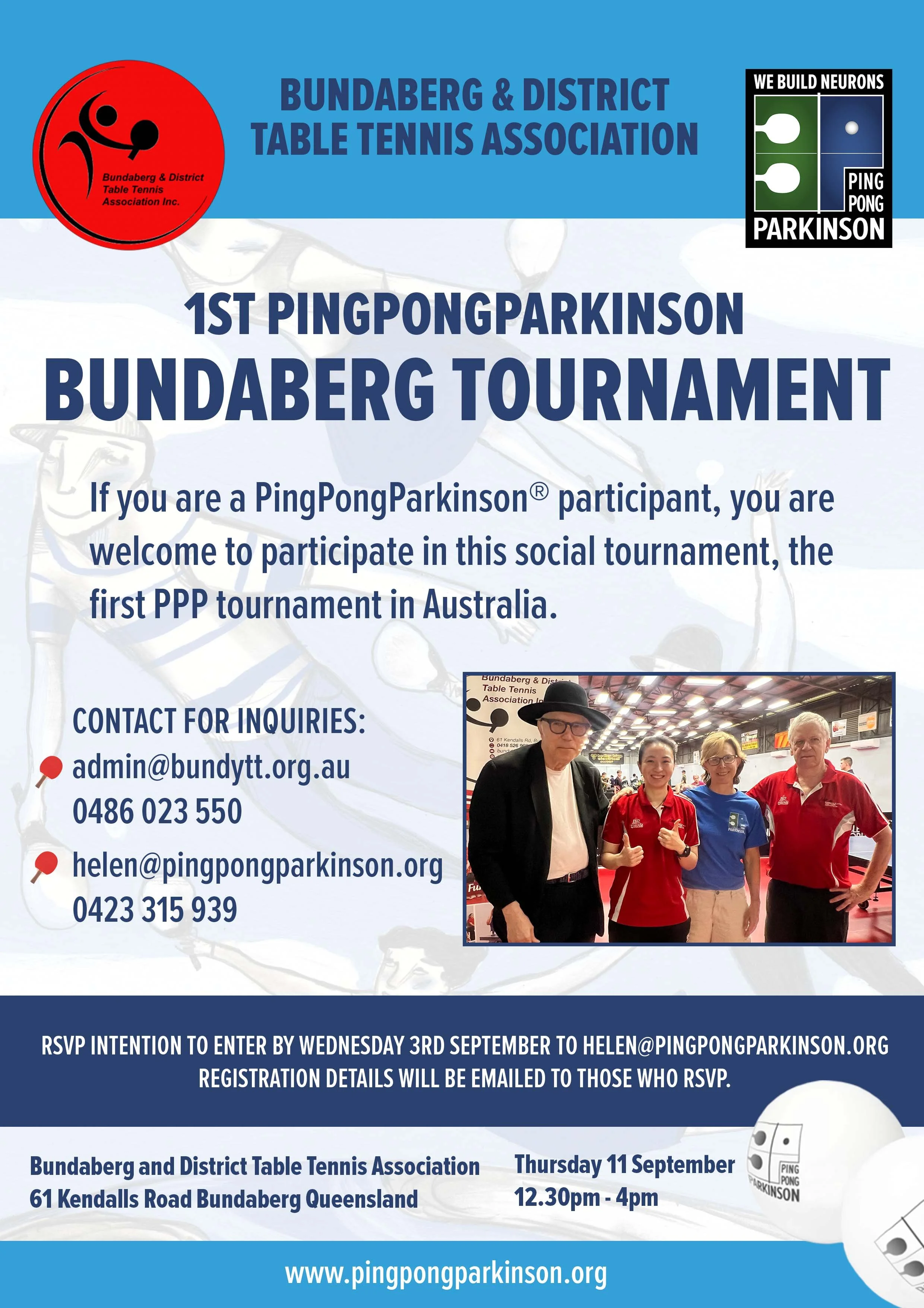 1st PingPongParkinson Bundaberg Tournament