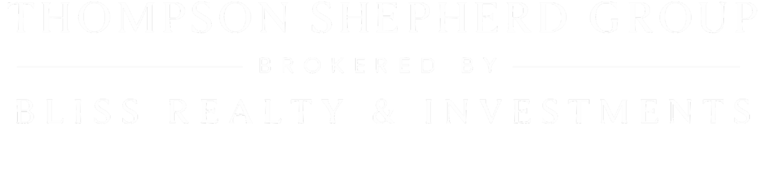 Thompson Shepherd Group logo with the text "Brokered by Bliss Realty & Investments" on a black background.